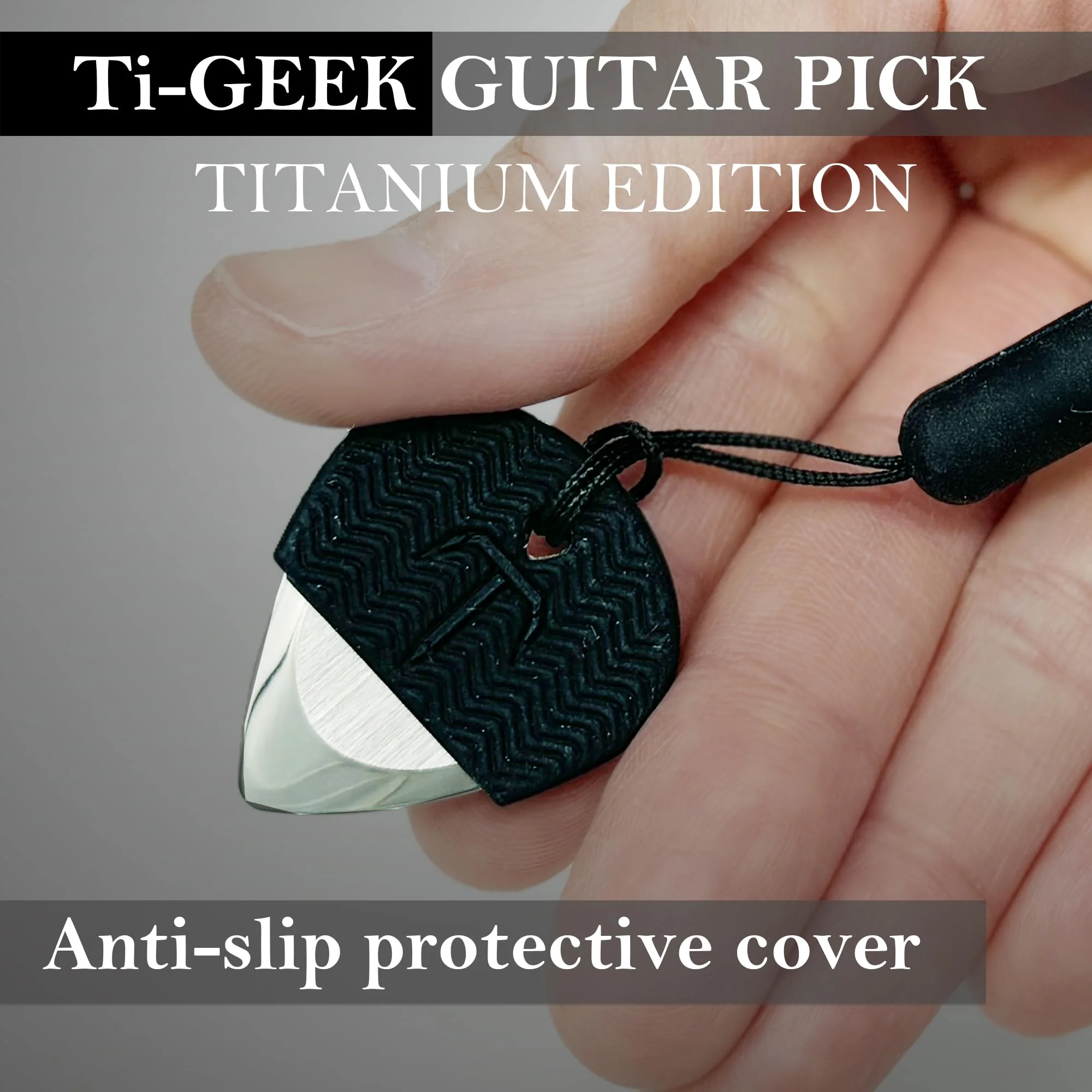 Ti-Geek Premium Titanium Guitar Pick 2.8mm Thickness, Metallic Silver for Metallica, Bass, Electric Guitar No-Slip Grip, Wrist Band, Lifetime Durability - Perfect for Guitar lover 1PackMetallic Silver - Image 6