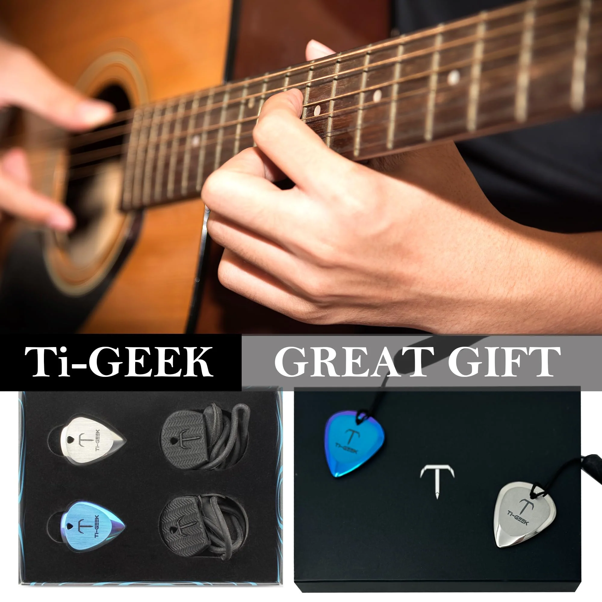 Ti-Geek Premium Titanium Guitar Pick 2.8mm Thickness, Metallic Silver for Metallica, Bass, Electric Guitar No-Slip Grip, Wrist Band, Lifetime Durability - Perfect for Guitar lover 1PackMetallic Silver - Image 7