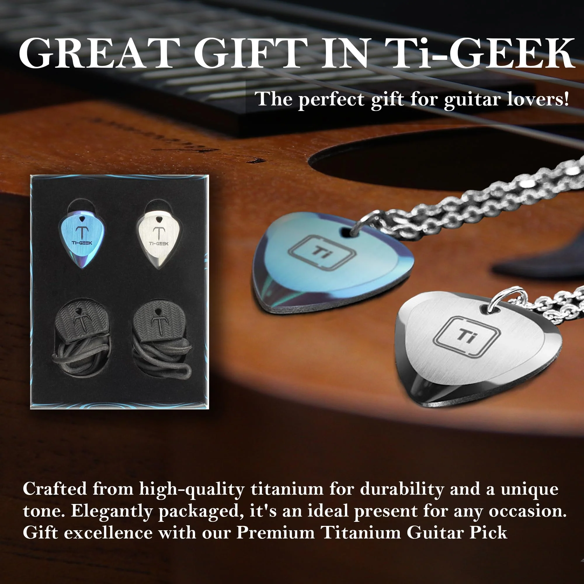 Ti-Geek Premium Titanium Guitar Pick 2.8mm Thickness, Metallic Silver for Metallica, Bass, Electric Guitar No-Slip Grip, Wrist Band, Lifetime Durability - Perfect for Guitar lover 1PackMetallic Silver - Image 8