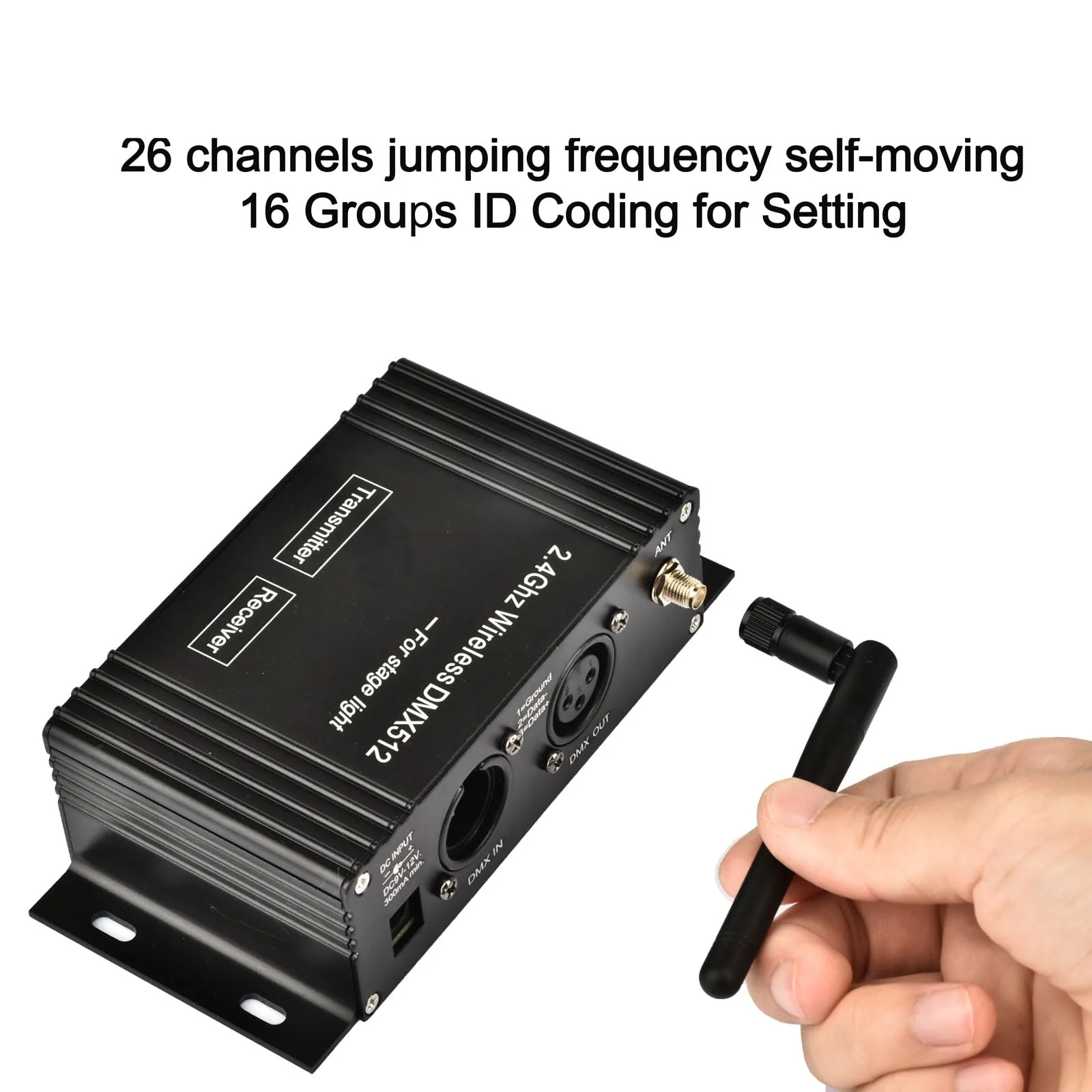 Tiandirenhe DMX 512 Controller, 2.4G Wireless Transmitter Receiver, LCD Display Power Adjustable Repeater Lighting Dimmer Controller for DJ Light Party Disco KTV Bars - Image 4
