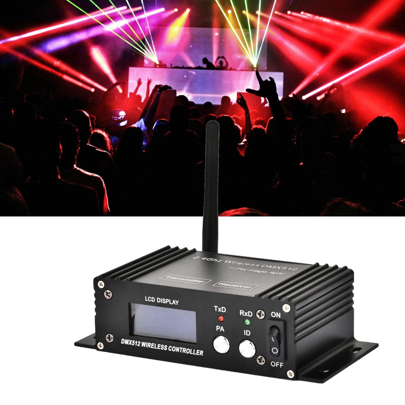 Tiandirenhe DMX 512 Controller, 2.4G Wireless Transmitter Receiver, LCD Display Power Adjustable Repeater Lighting Dimmer Controller for DJ Light Party Disco KTV Bars - Image 7