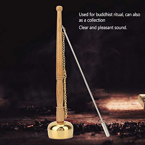 Tibetan Hand BellMeditation and Prayer Bells Buddhism Wooden Handle Brass Hand Bell Meditation Singing Bell Singing Scripture Implement Buddhist Supplies - Image 6