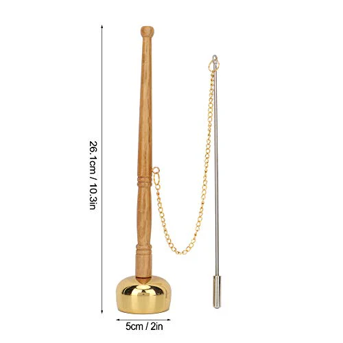 Tibetan Hand BellMeditation and Prayer Bells Buddhism Wooden Handle Brass Hand Bell Meditation Singing Bell Singing Scripture Implement Buddhist Supplies - Image 7