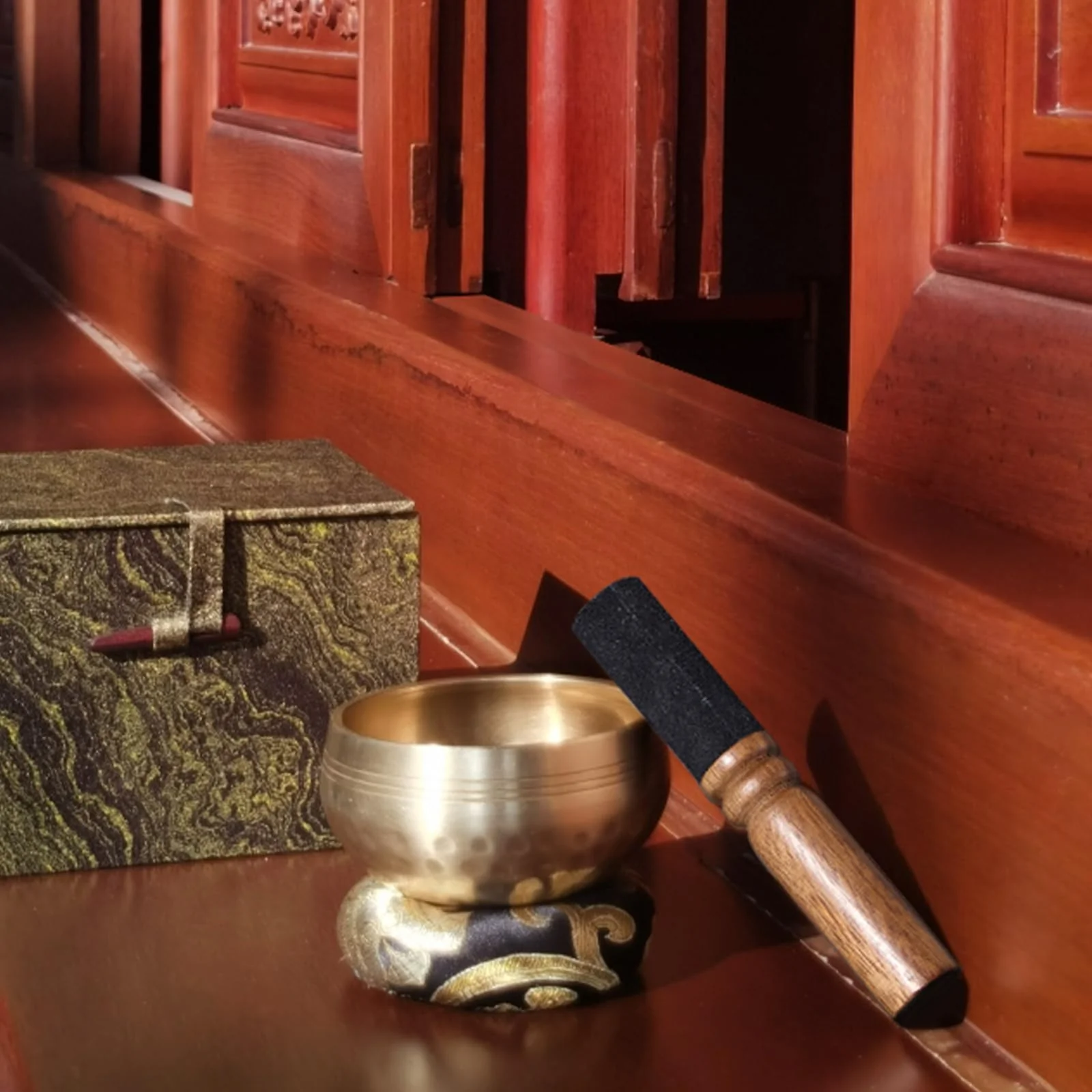 Tibetan Singing Bowl Set (3.15 Inch, copper) - Hand-Hammered, Perfect for Sound Bath, Yoga & Meditation Stress Relief, Comes with Gift Box, Free Palo Santo Wood + California White Sage Type2 Copper Singing Bowl Set with Gift Box Ø3.15 Inch - Image 7