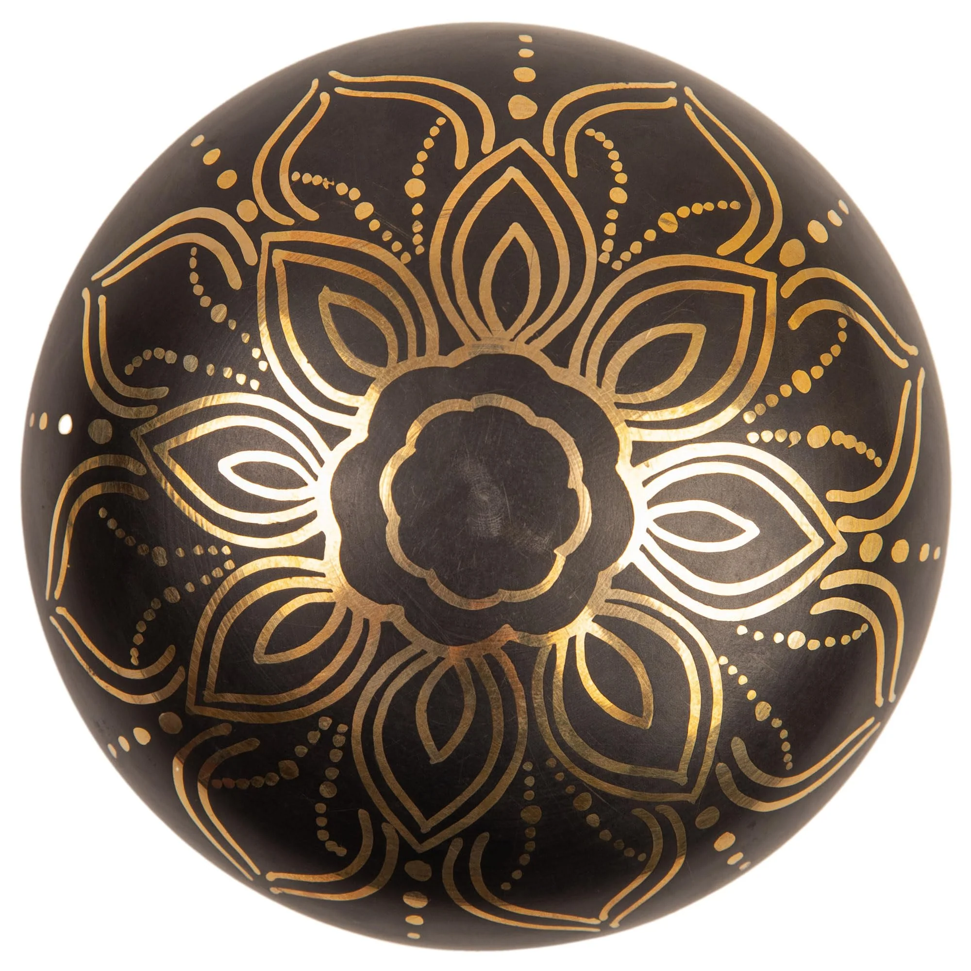 Tibetan Singing Bowl Set - 4" Easy To Play Authentic Handmade For Meditation Sound 7 Chakra Healing By HIMALAYAN BAZAAR (Black with Box, 4") - Image 6