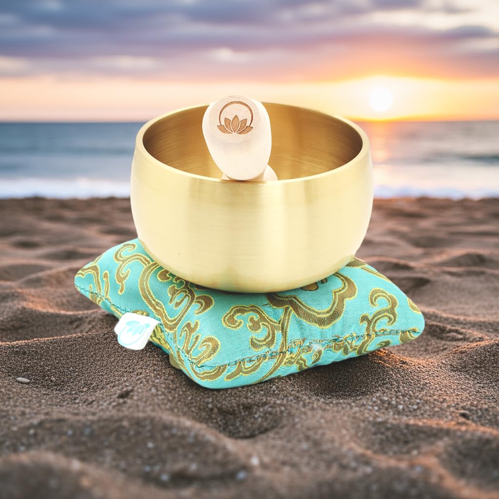 Tibetan Singing Bowl Set – 4 Inch Solid Handcrafted Sound Bowl for Meditation, Stress Relief & Chakra Balancing, Tap or Sing | Lotus Edition – ZenHarmony Bowl by Circle Up ZenHarmony Lotus - Image 4