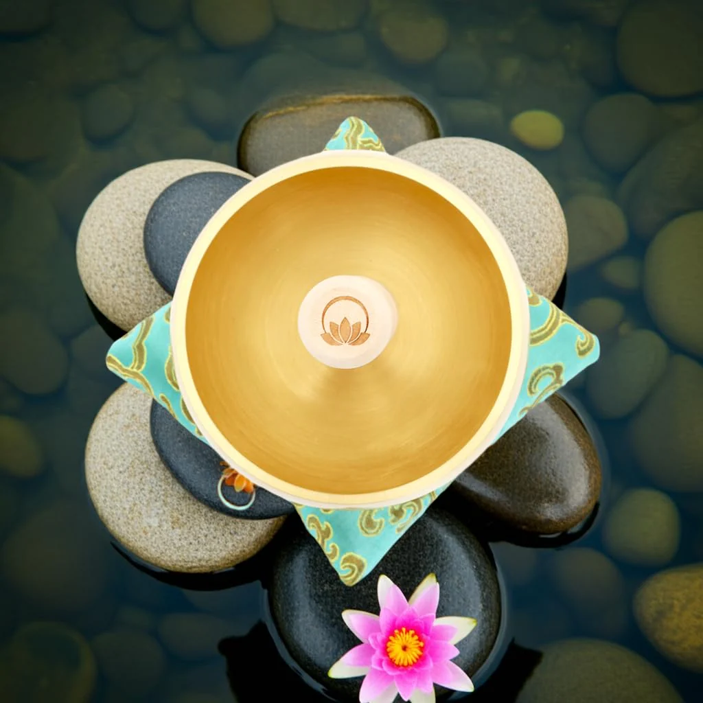Tibetan Singing Bowl Set – 4 Inch Solid Handcrafted Sound Bowl for Meditation, Stress Relief & Chakra Balancing, Tap or Sing | Lotus Edition – ZenHarmony Bowl by Circle Up ZenHarmony Lotus - Image 5