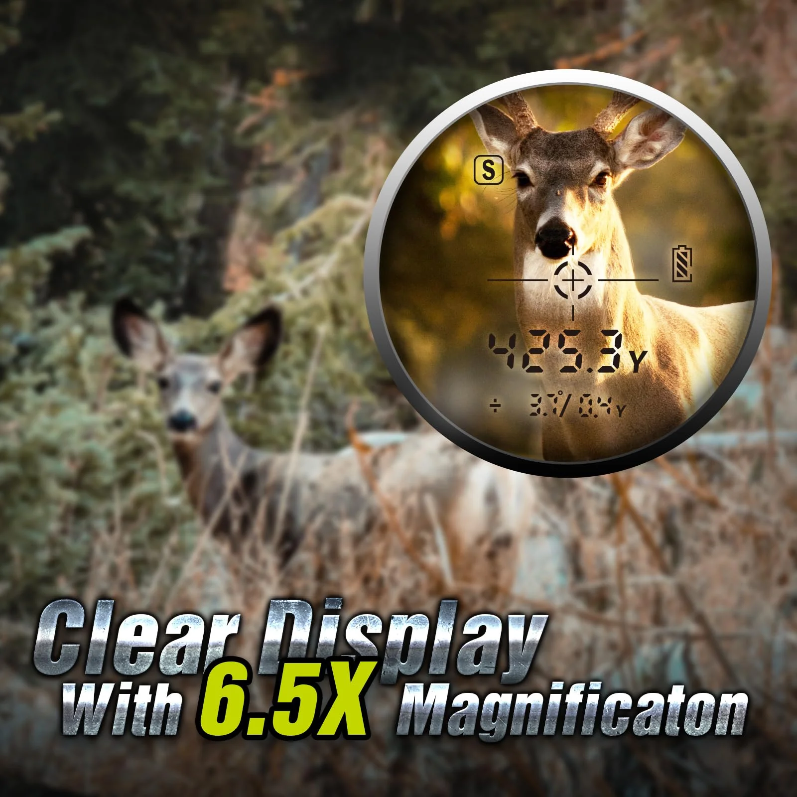 TIDEWE Hunting Rangefinder Mini with Rechargeable Battery, 875Y Laser Range Finder 6.5X Magnification, Distance/Angle/Speed/Scan Multi Functional Waterproof Rangefinder with Case (Leaf Camo) - Image 4