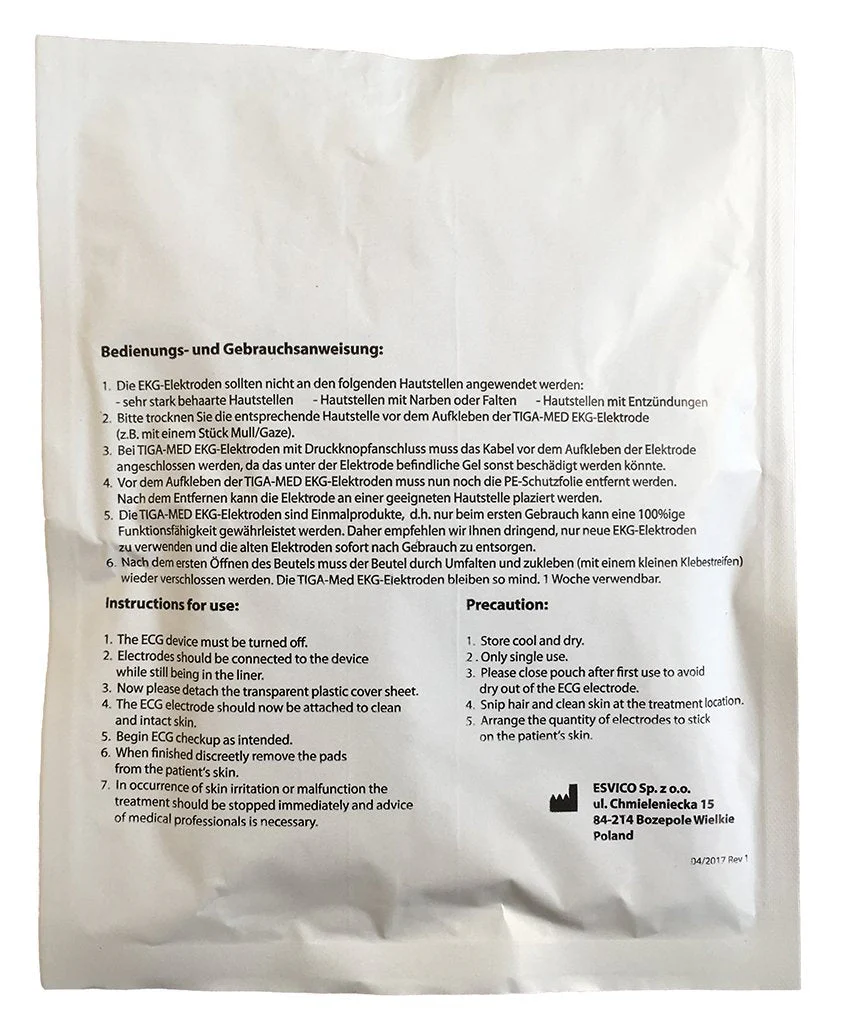Tiga-Med ECG Electrodes with Wet Gel / Liquid Gel 48 mm Pack of 120 Disposable Electrodes - Image 6