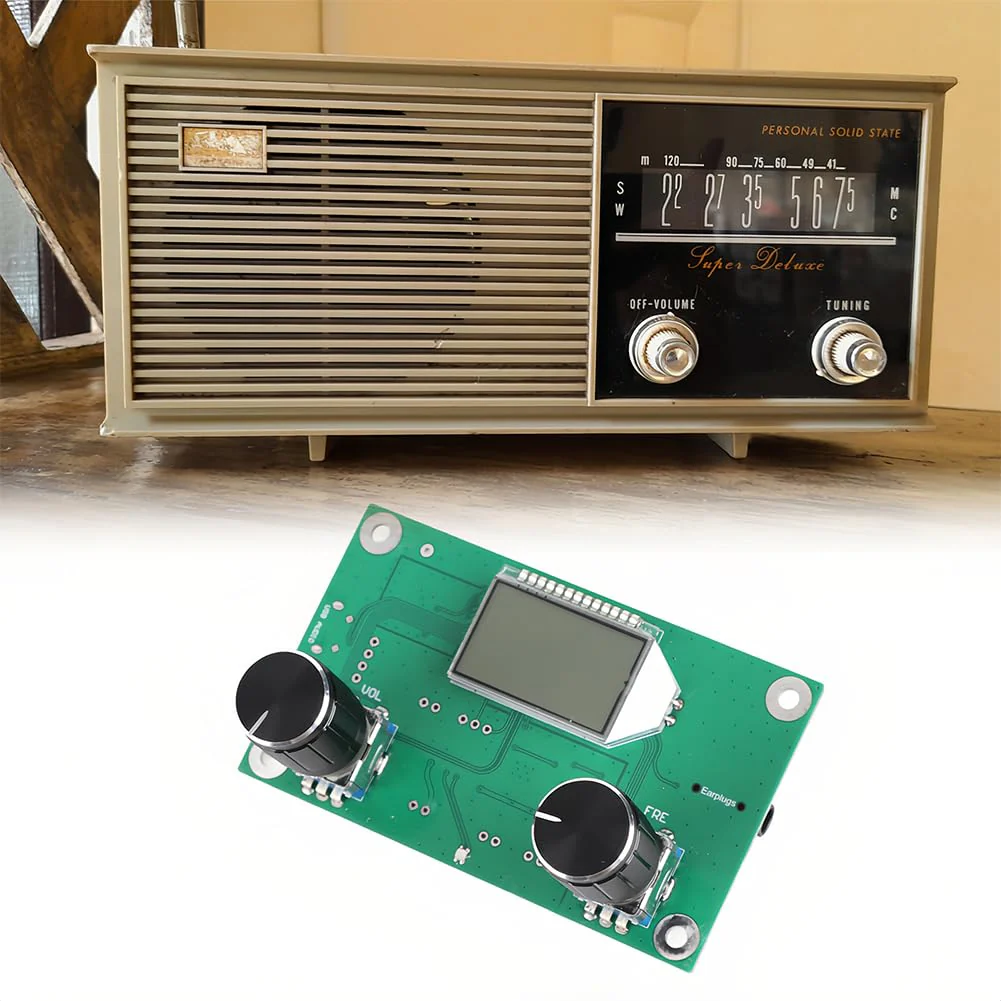 Tiiyee Digital FM Receiver Module, Radio Receiver Module DC 3V to 5V Stereo Adjustable Frequency Modulation Wireless for Receive DSP PLL 76MHz to 108MHz Support Serial Port Control DIY LCD Display - Image 4