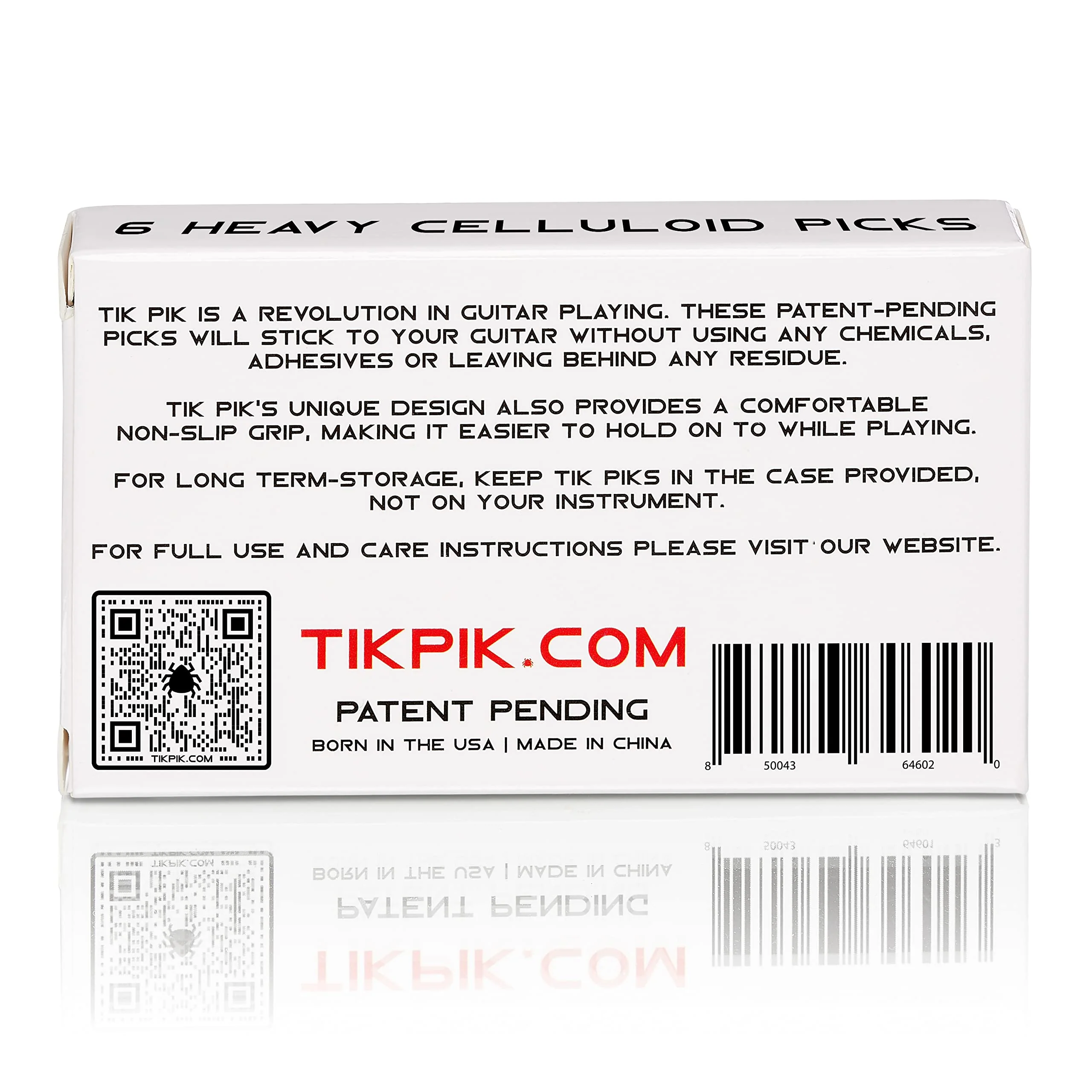 TIK PIK 6-Pack Guitar Picks for Acoustic & Bass Guitars | As Seen On Shark Tank | Black Heavy Gauge 0.96mm Black 6-Pack - Image 4