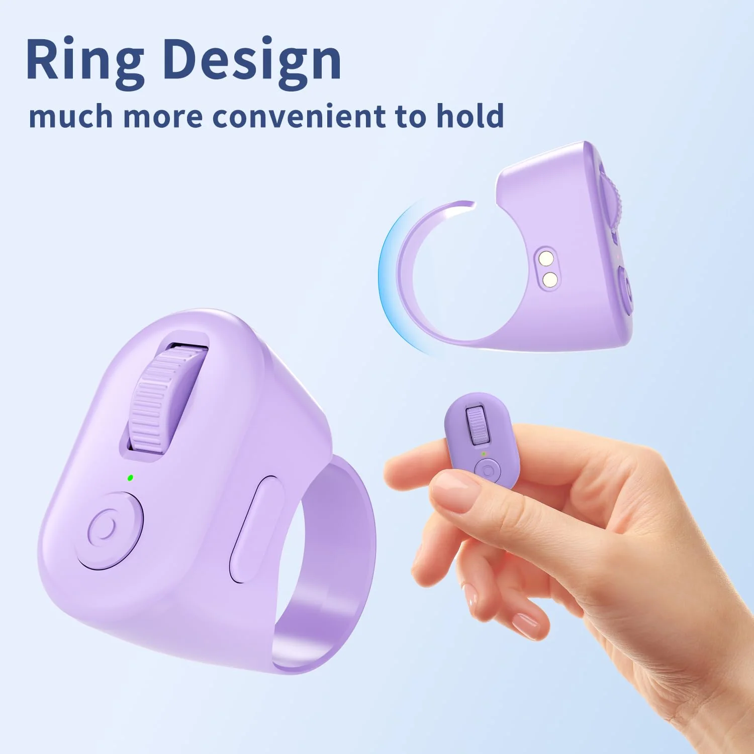 Tiktok Scrolling Ring, Page Turner for iPad & Android Tablet Ebook Reading, Bluetooth Connected, Remote Control for iPhone Series, iPad, Android Phone, and More Purple - Image 4
