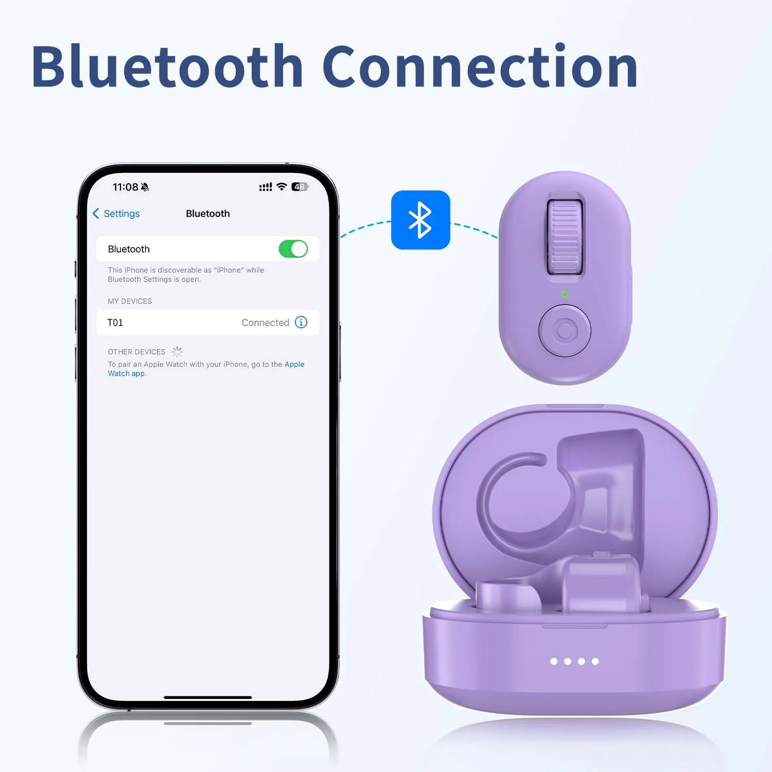 Tiktok Scrolling Ring, Page Turner for iPad & Android Tablet Ebook Reading, Bluetooth Connected, Remote Control for iPhone Series, iPad, Android Phone, and More Purple - Image 5