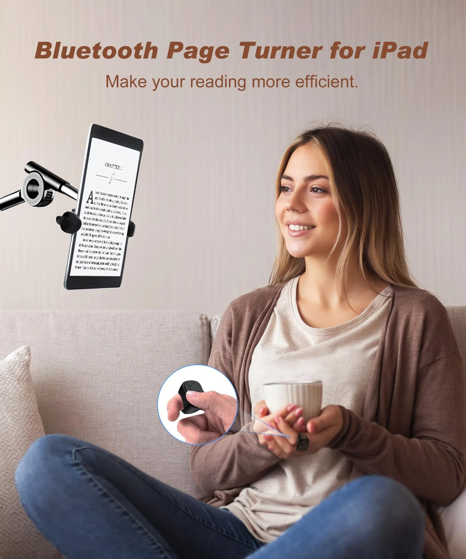 TikTok Scrolling Ring - Remote Control for TikTok, Bluetooth Page Turner Ring Scroller for iPhone iPad, Camera Shutter Short Video and Music Remote Controller, iOS Android Phone Compatible Black - Image 3