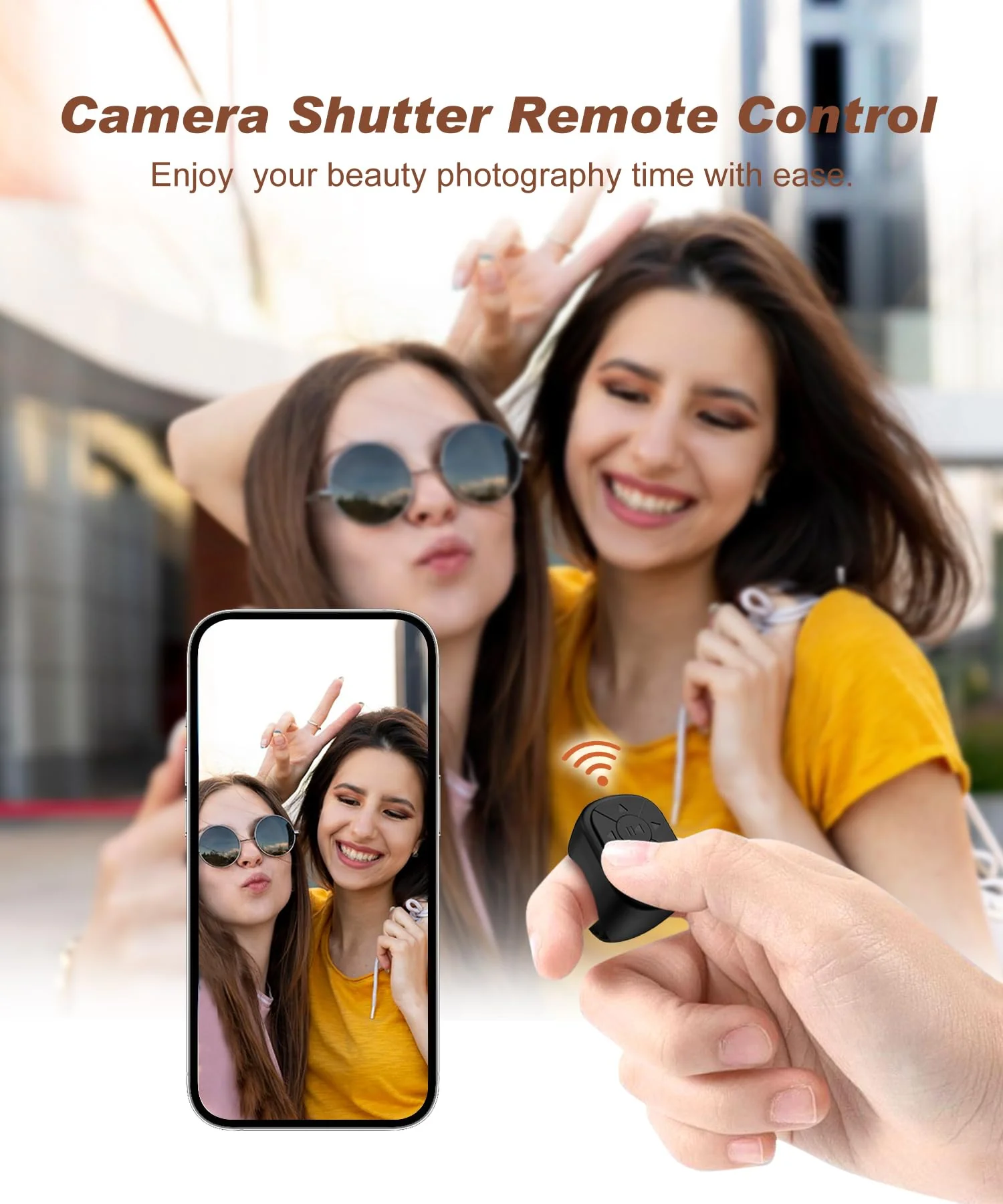 TikTok Scrolling Ring - Remote Control for TikTok, Bluetooth Page Turner Ring Scroller for iPhone iPad, Camera Shutter Short Video and Music Remote Controller, iOS Android Phone Compatible Black - Image 4