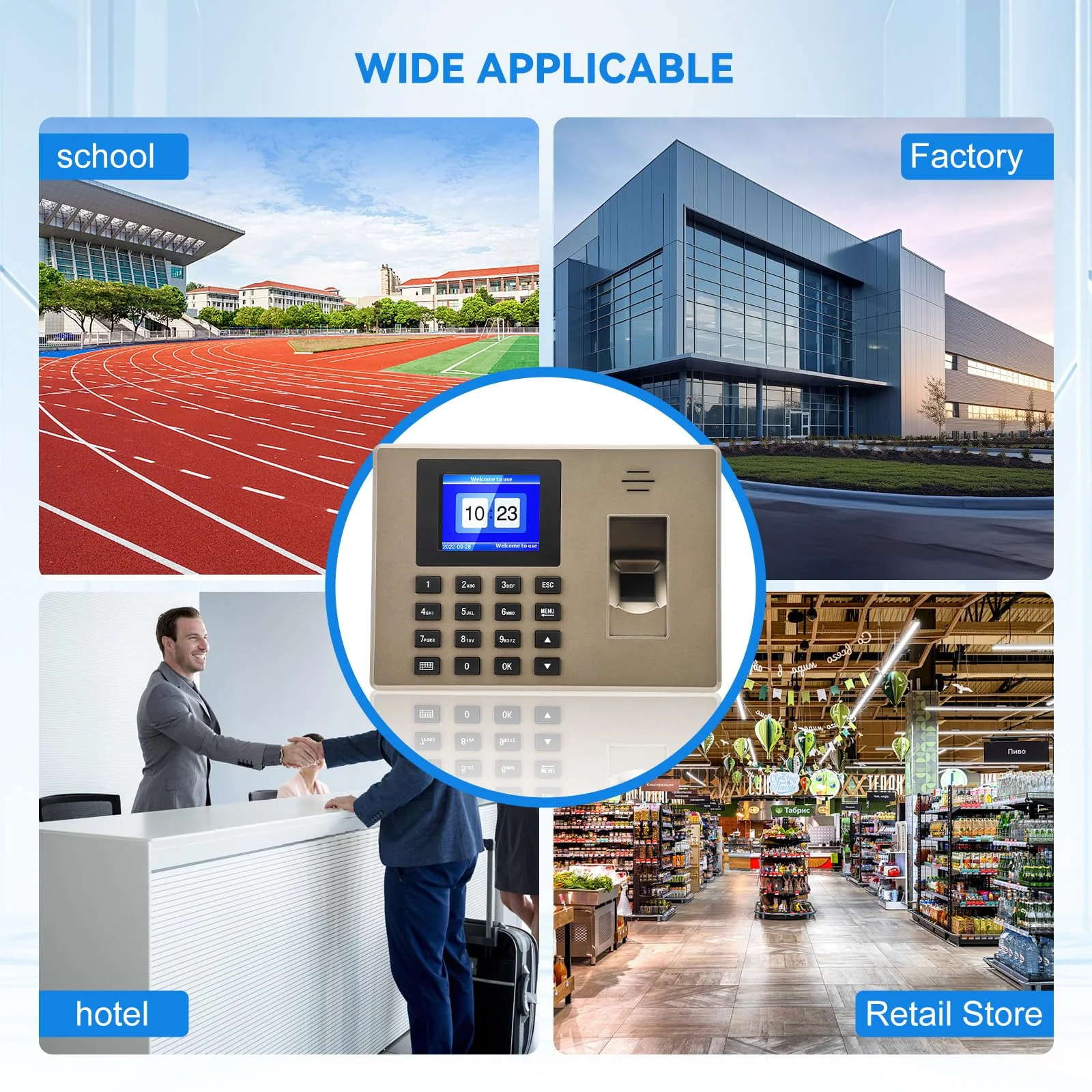 Time Tracking for Small Businesses, Multilingual, with Fingerprint & Pin Input, 1000 Fingerprint & 1000 ID, Employee Time Tracking Device, Working Time Tracking for Small Businesses - Image 8