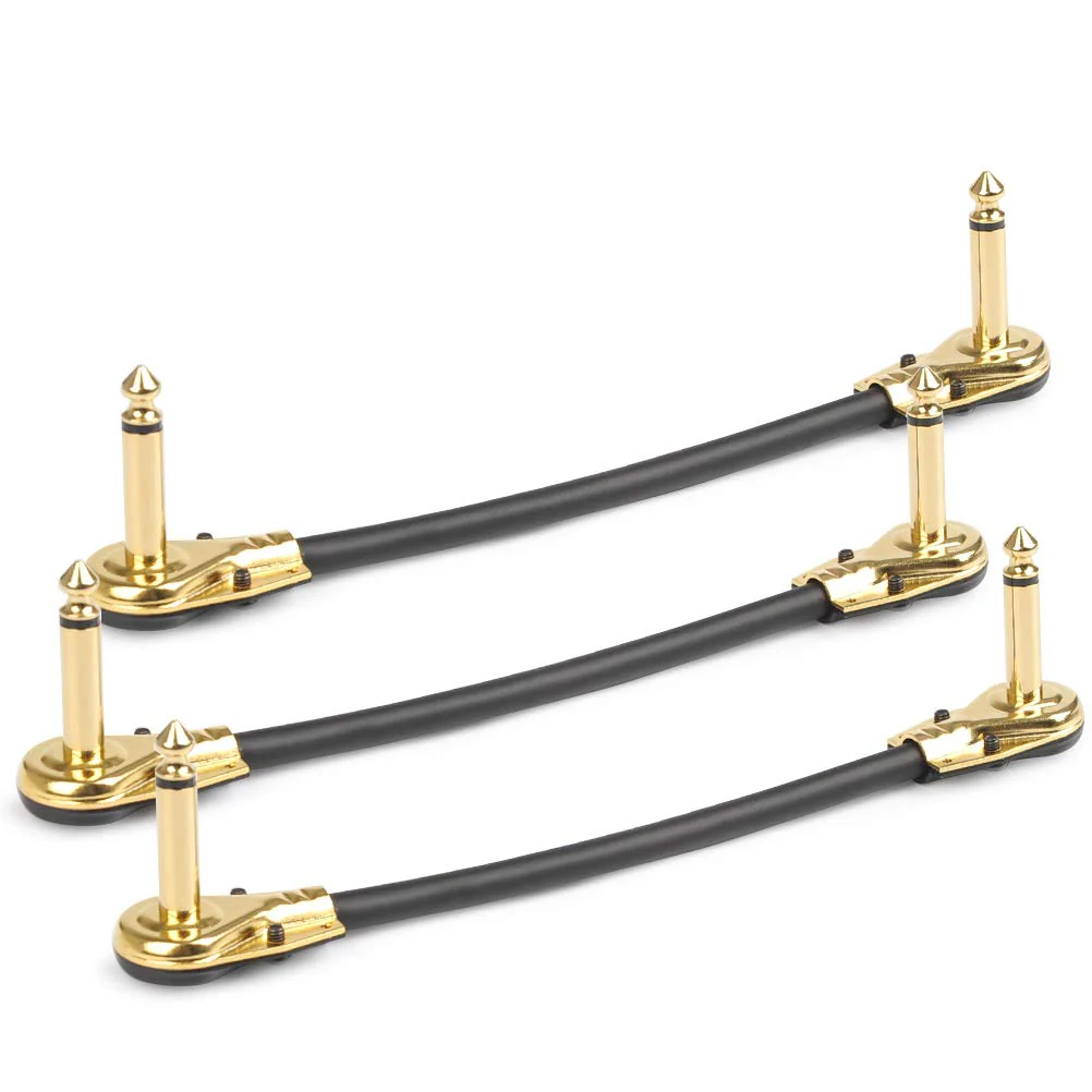 TIMESETL 6 Pack 6 Inch Guitar Patch Cable Ultra Quiet Instrument Effect Pedal Patch Cords 1/4 inch Right Angle Low Profile Pancake Design - Image 3