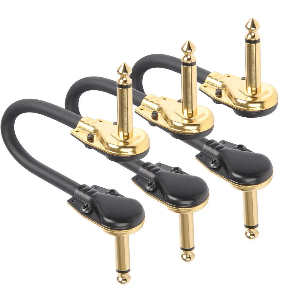 TIMESETL 6 Pack 6 Inch Guitar Patch Cable Ultra Quiet Instrument Effect Pedal Patch Cords 1/4 inch Right Angle Low Profile Pancake Design - Image 6