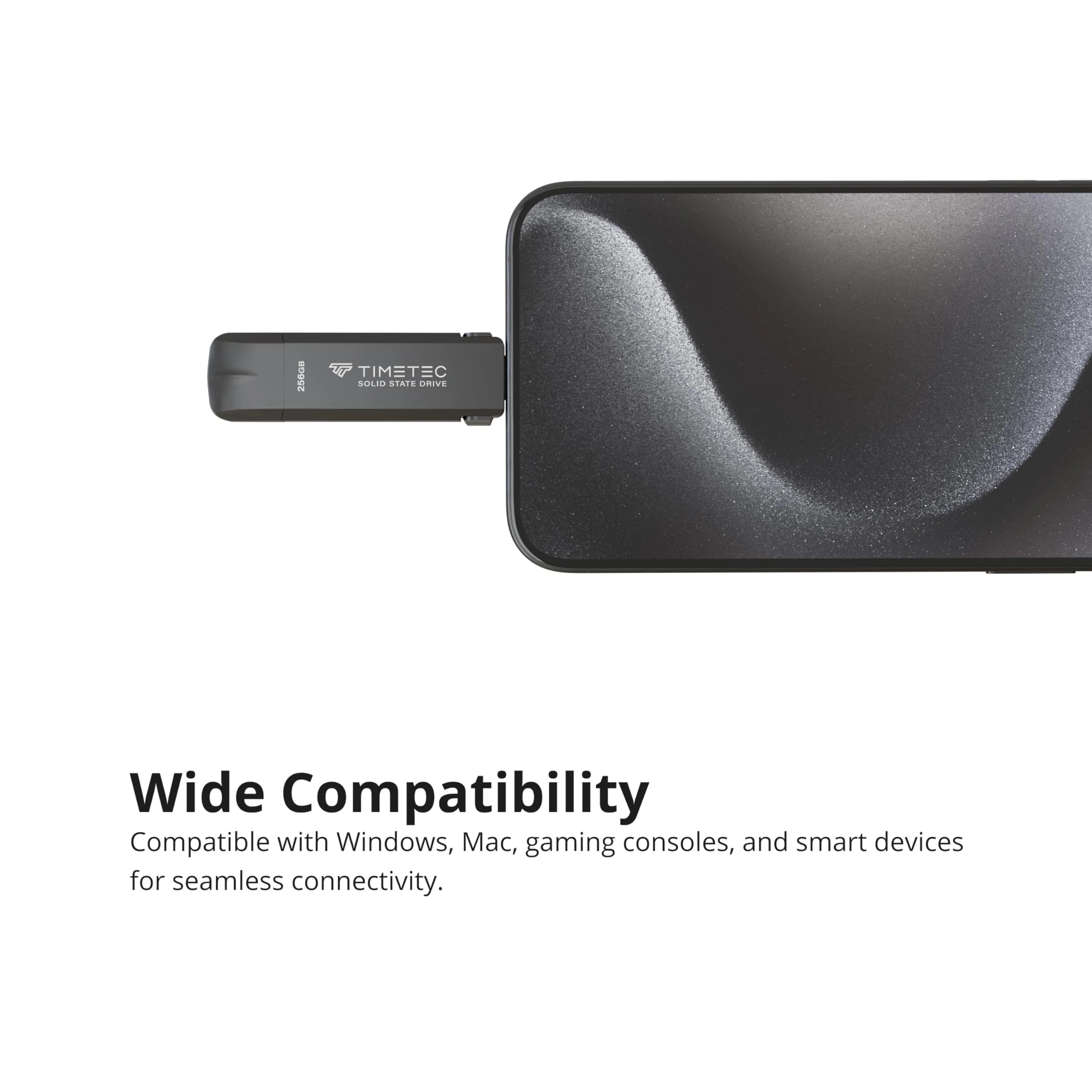 Timetec 256GB Pro Portable USB 3.2 Gen 2 Type-C/Type-A SSD Read Speed 1000MB/s Solid State Drive Stick - Image 5