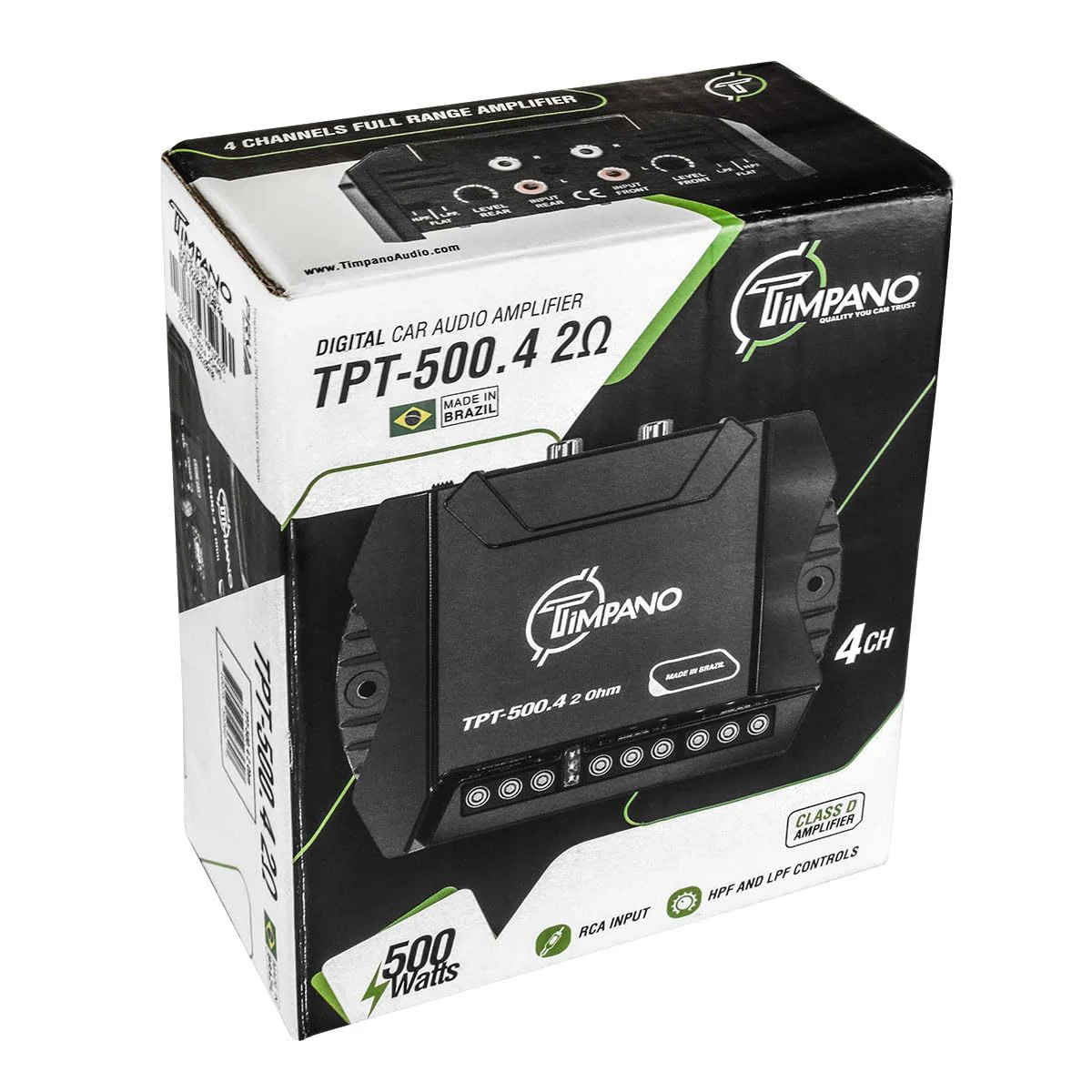 Timpano TPT500.4 Compact 4 Channel Car Audio Amplifier, 4 x 125 Watts at 2 Ohm, Mini Stereo 12 Volts Full Range Class D Amp Bridgeable - Image 7
