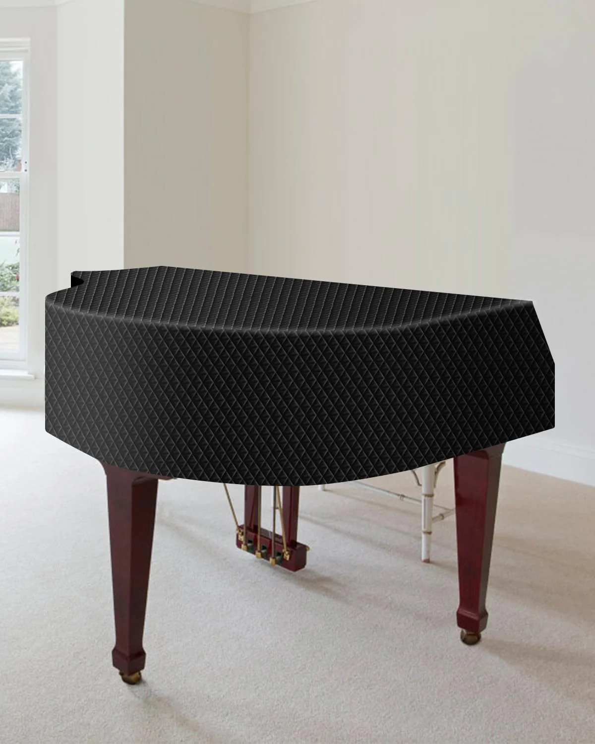 TINDTOP Thickened Grand Piano Cover, Thicken Cotton Lining Baby Piano Cover, Waterproof Washable Soft Bordered Decorated Full Triangle Piano Protective Cover Thickened, S - 62.99in/160cm - Image 6
