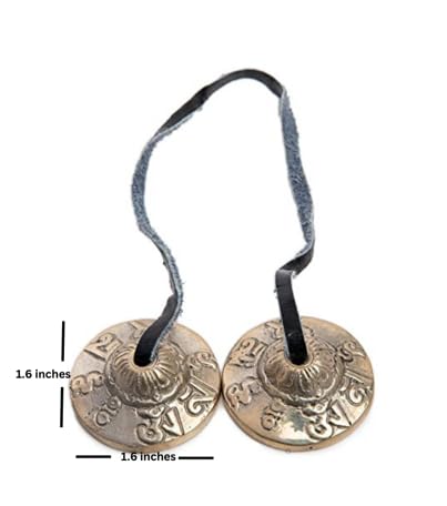 Tingsha Cymbals Bells - Easy To Play - Meditation Mindfulness Bronze Chime For Chakra Healing Sound Bath Spiritual Gifts Handcrafted Tibetan By Himalayan Bazaar (Pack of 2) 1.6 Inches (Pack of 2) - Image 2