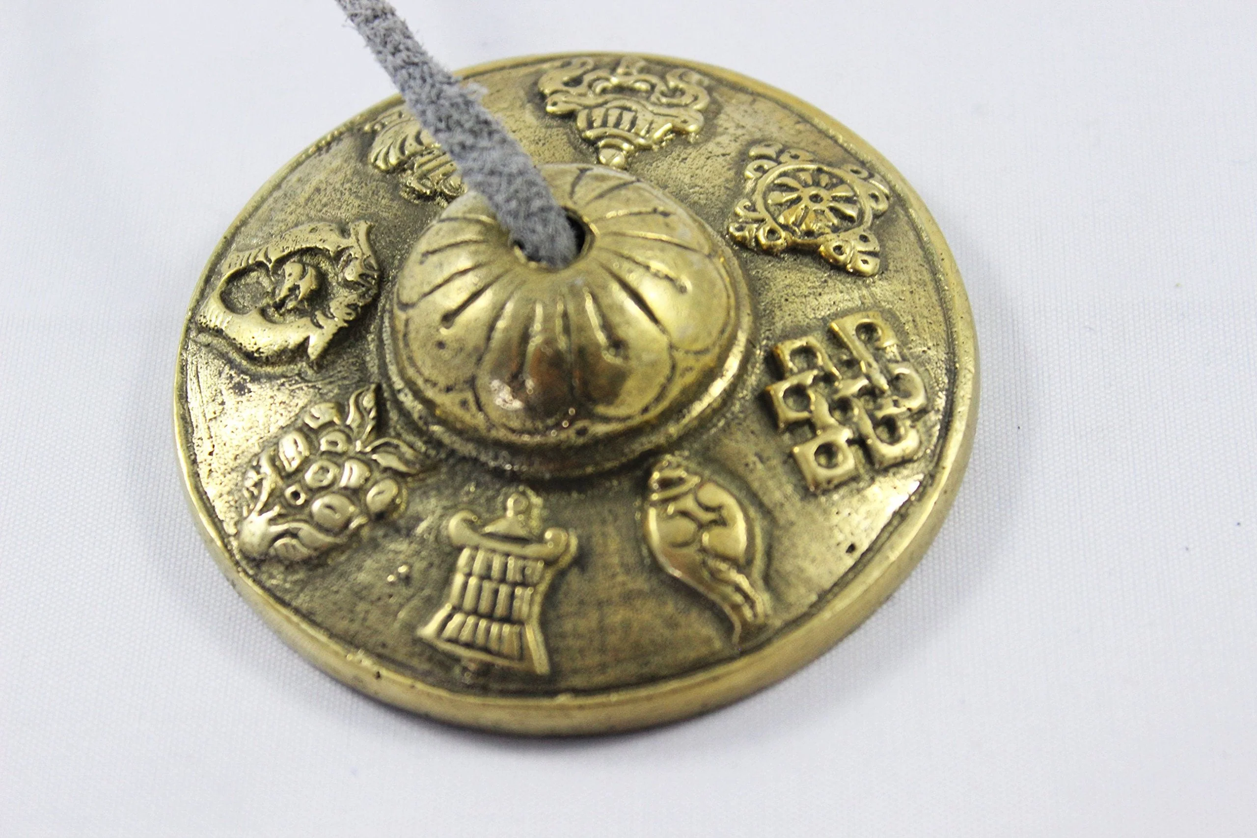 Tingsha/Tibetan Meditation Bell/Finger Cymbals with free Silk Case by Nepalese Handicraft Zone (Brass) - Image 2