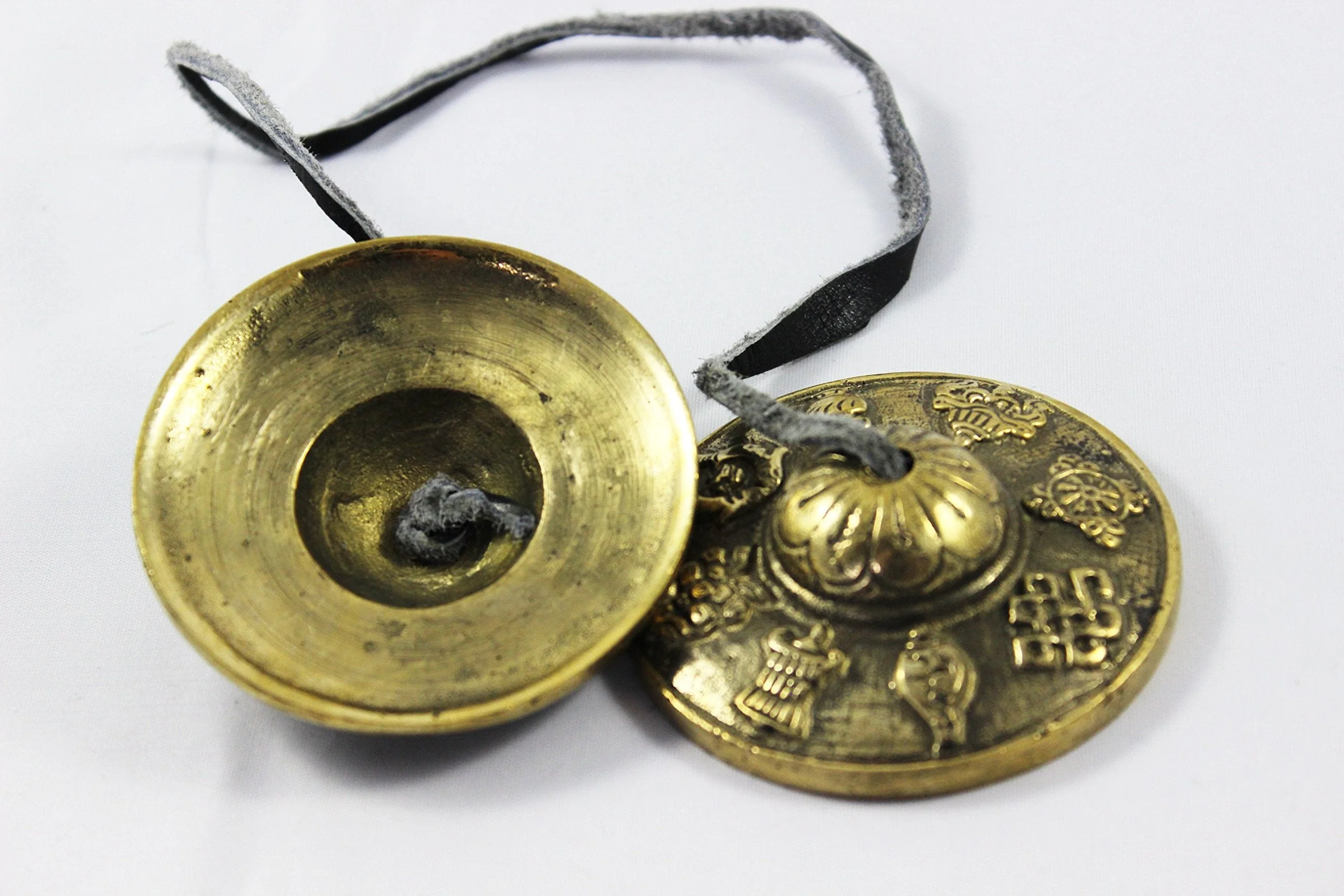 Tingsha/Tibetan Meditation Bell/Finger Cymbals with free Silk Case by Nepalese Handicraft Zone (Brass) - Image 3