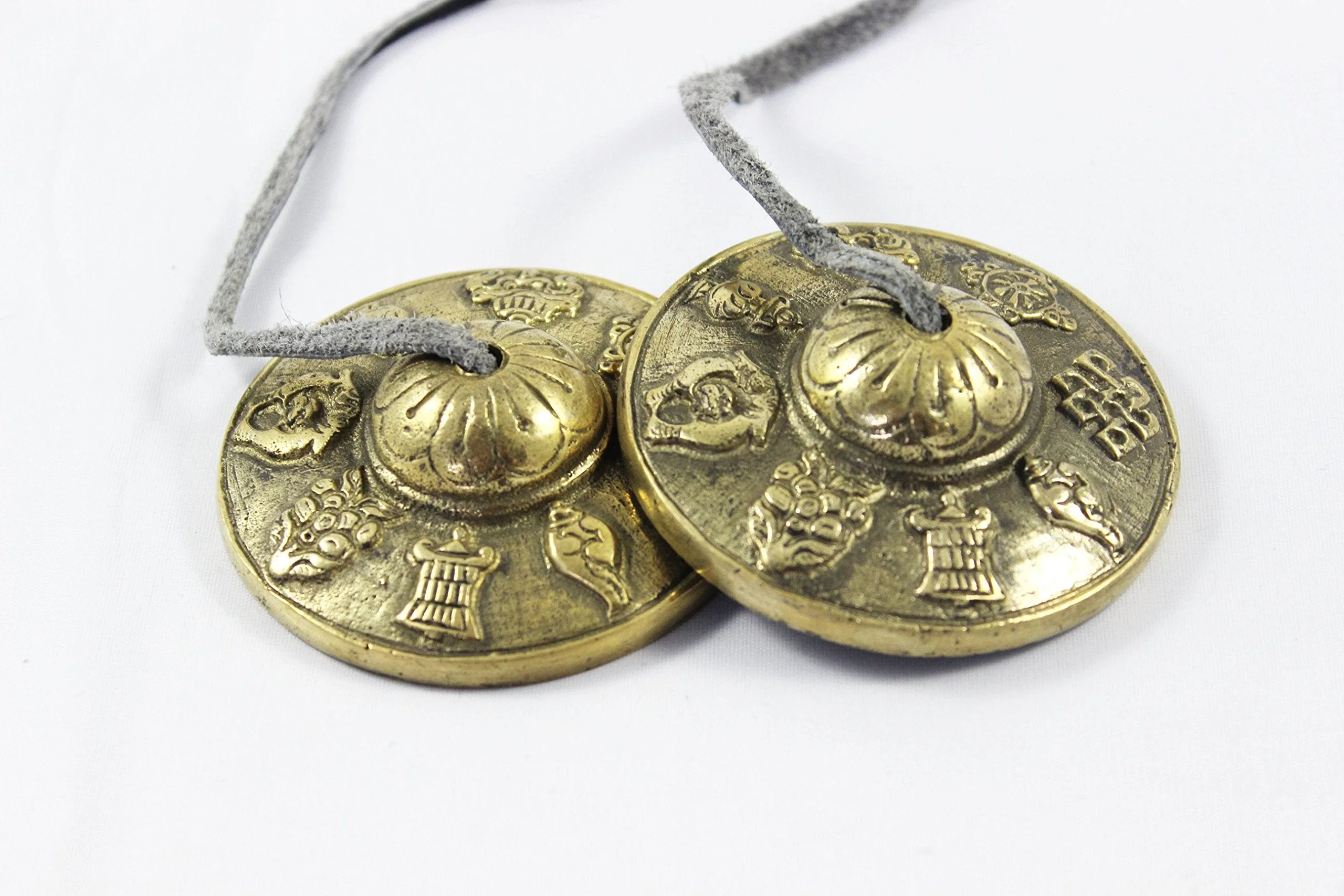 Tingsha/Tibetan Meditation Bell/Finger Cymbals with free Silk Case by Nepalese Handicraft Zone (Brass) - Image 4