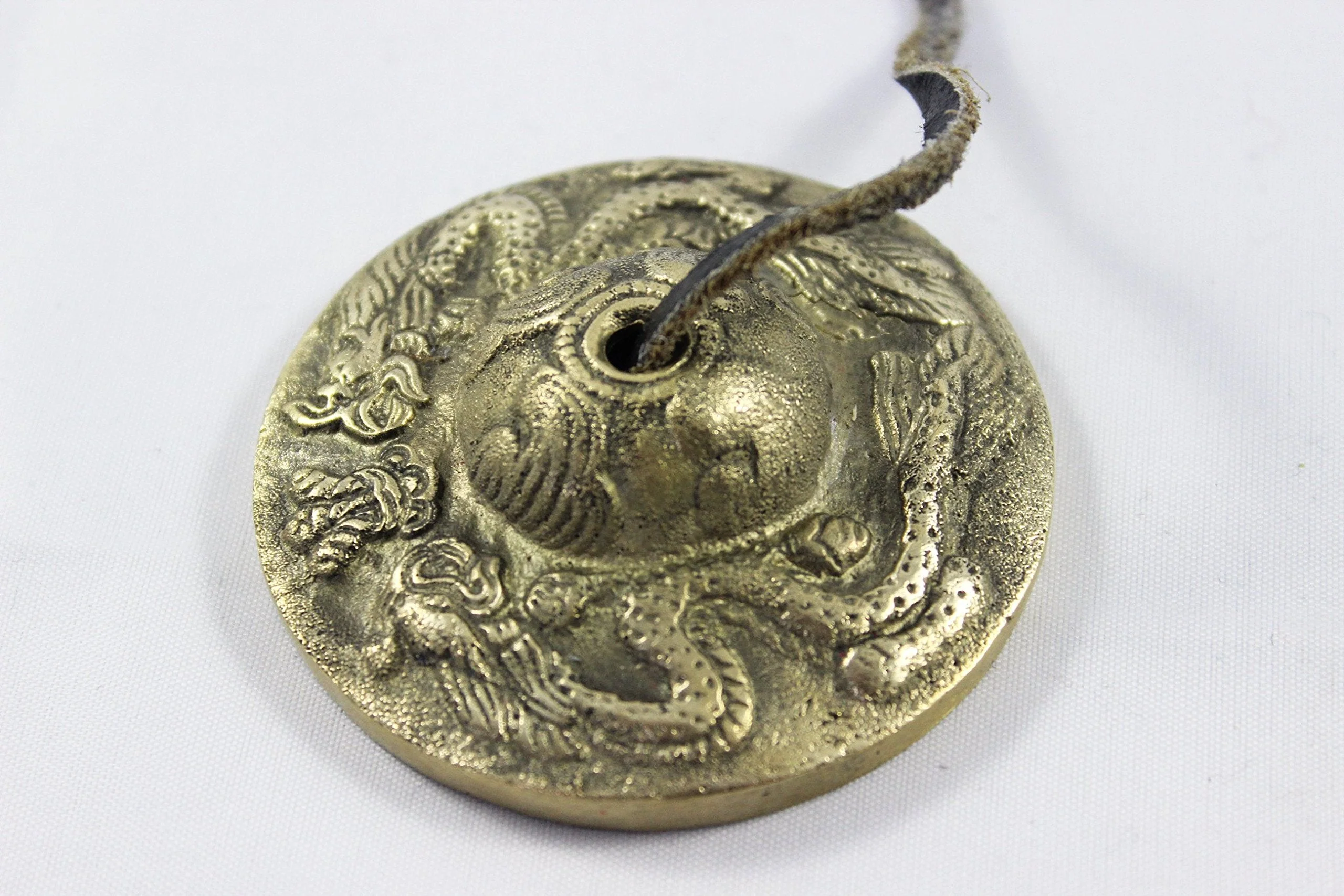 Tingsha/Tibetan Meditation Bell/Finger Cymbals with free Silk Case by Nepalese Handicraft Zone (Bronze) - Image 2