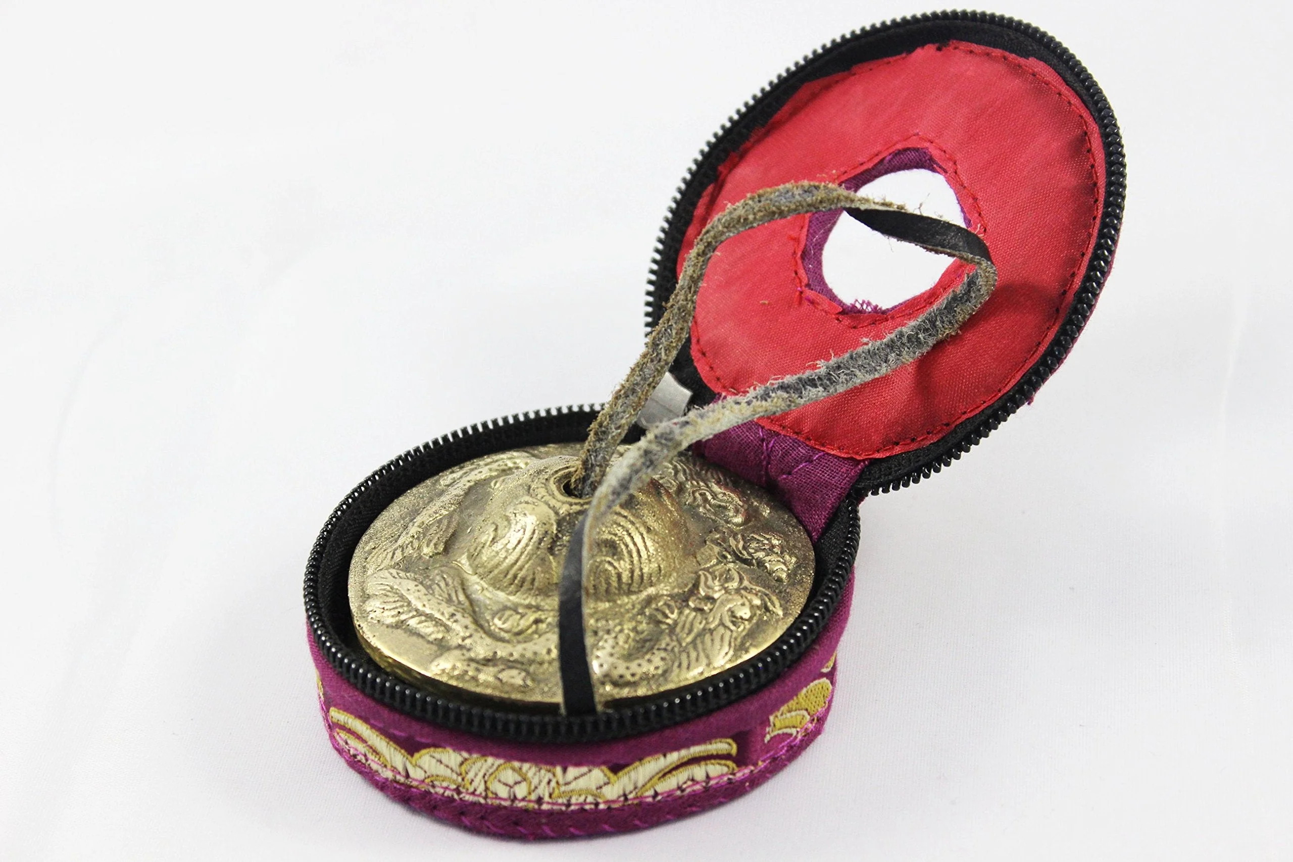 Tingsha/Tibetan Meditation Bell/Finger Cymbals with free Silk Case by Nepalese Handicraft Zone (Bronze) - Image 4