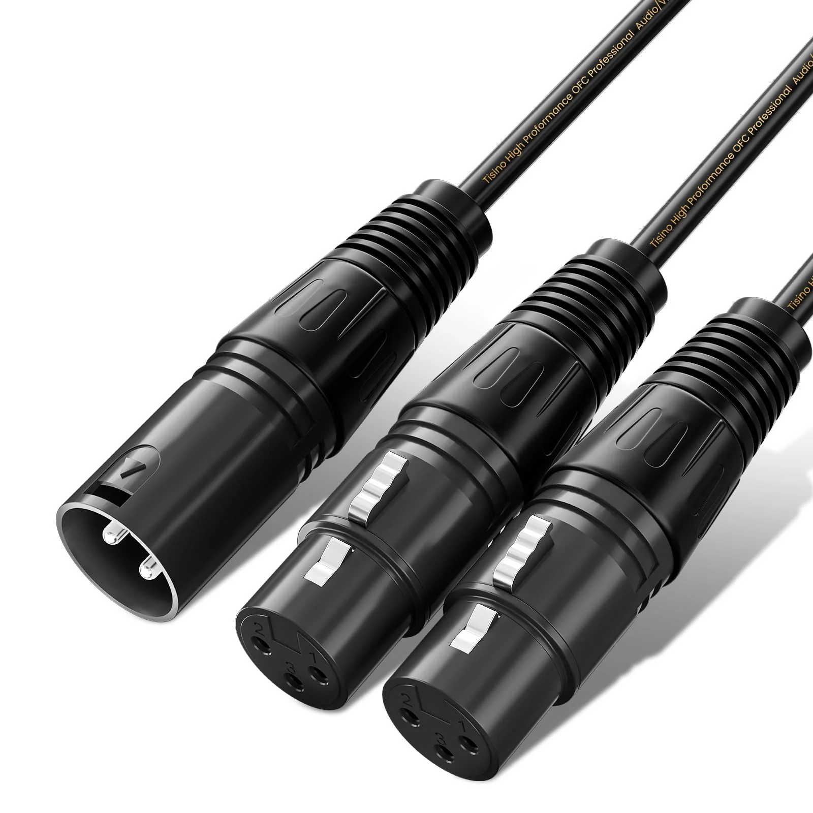 Tisino 10 Feet XLR Y-Splitter Cable, 2 Female to 1 Male, Balanced Mic Adaptor, 3M Black - Image 8
