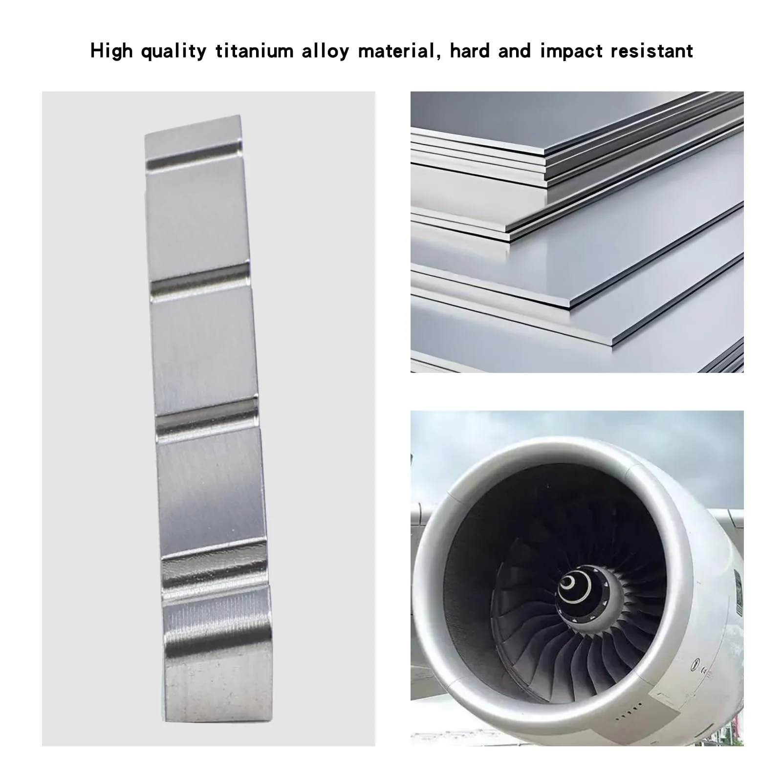 Titanium alloy Bass Guitar Nut Pre-cut Slot 4 String Bass Nut for Electric Bass Guitar Replacement Parts (43mm×7.7mm×5.8mm) 43×7.7×5.8mm - Image 3