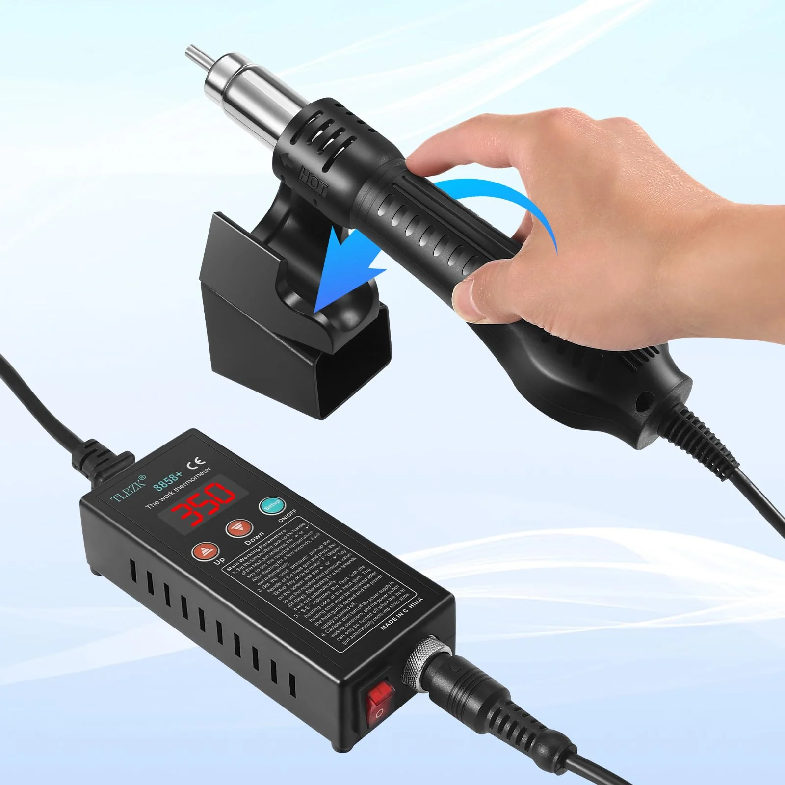 TLBZK Hot Air Soldering Station SMD Welding Machine Digital Display Heat Gun - Image 3