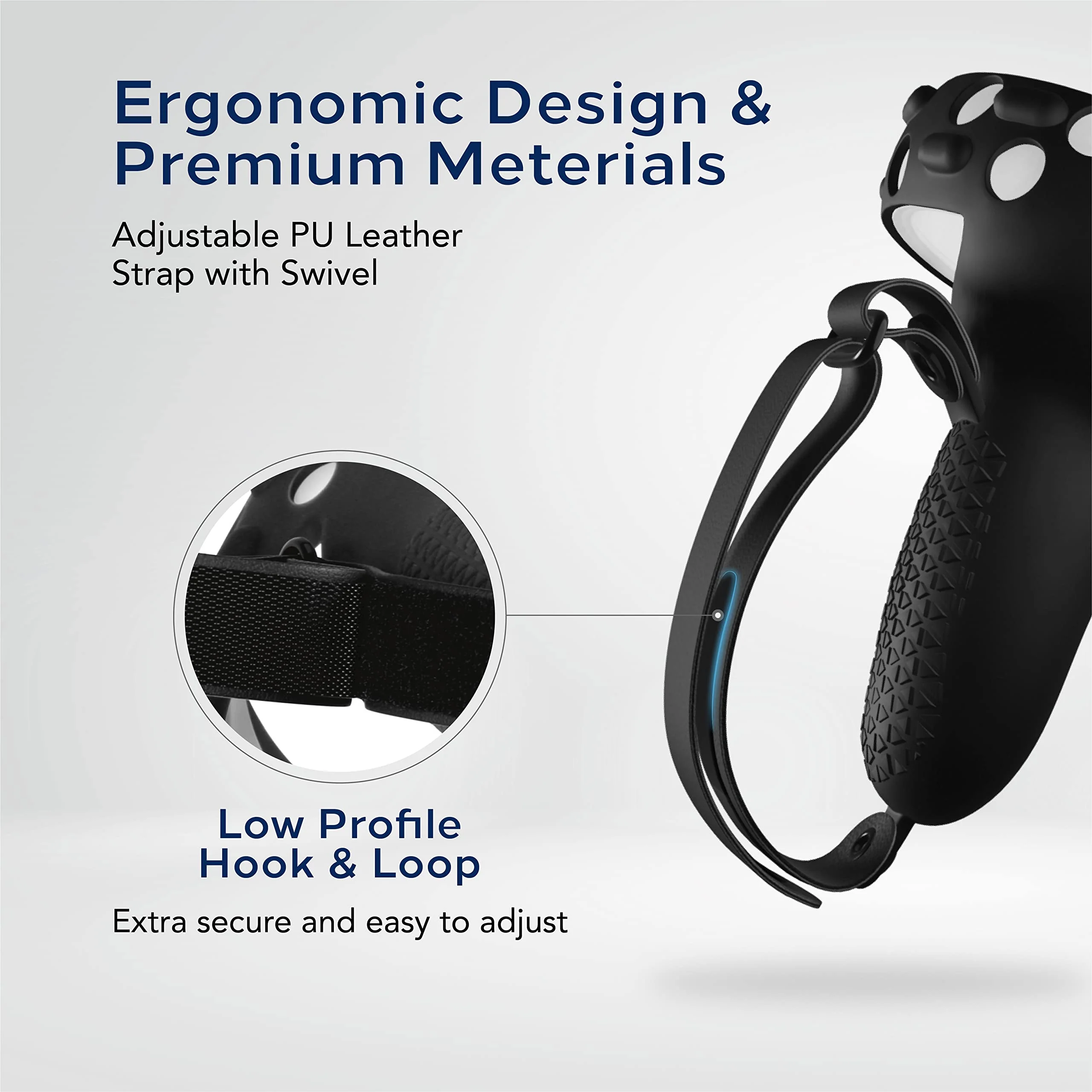 TNP Controller Grips for Oculus Quest 2 / Meta Quest 2 Knuckle Strap Black VR Touch Controller Hand Grip Cover Protector Sleeve with Anti-Throw Adjustable Straps - Image 5
