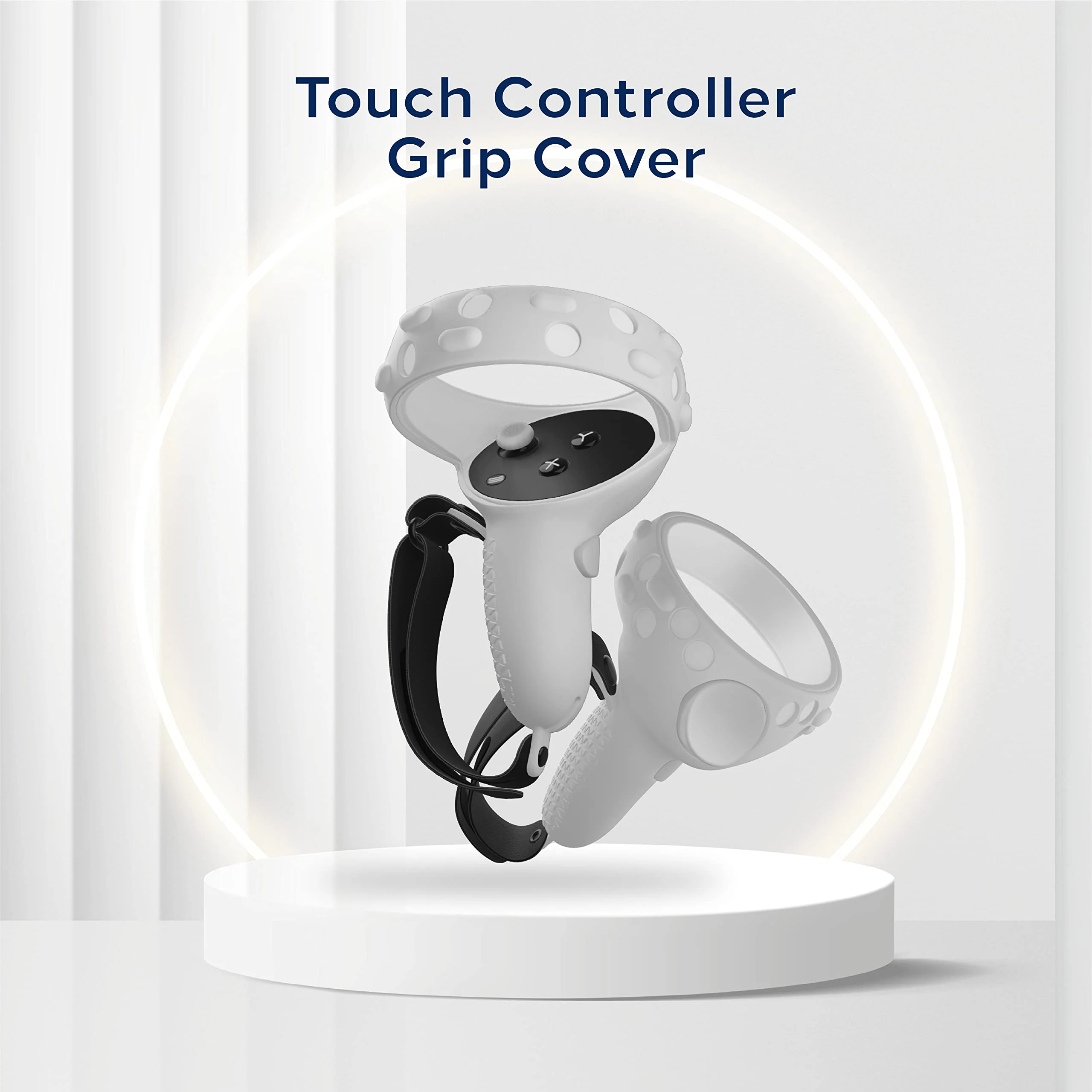 TNP Controller Grips for Oculus Quest 2 / Meta Quest 2 Knuckle Strap Black VR Touch Controller Hand Grip Cover Protector Sleeve with Anti-Throw Adjustable Straps White - Image 3
