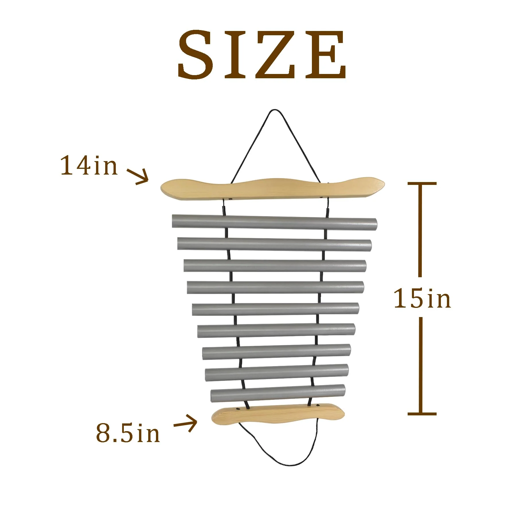 TNZMART Hanging 9 Note Sound Healing Chimes, Sound Bath Percussion Instruments for Yoga or Relaxation, Meditation Wind Chime (Silver) Silver - Image 3