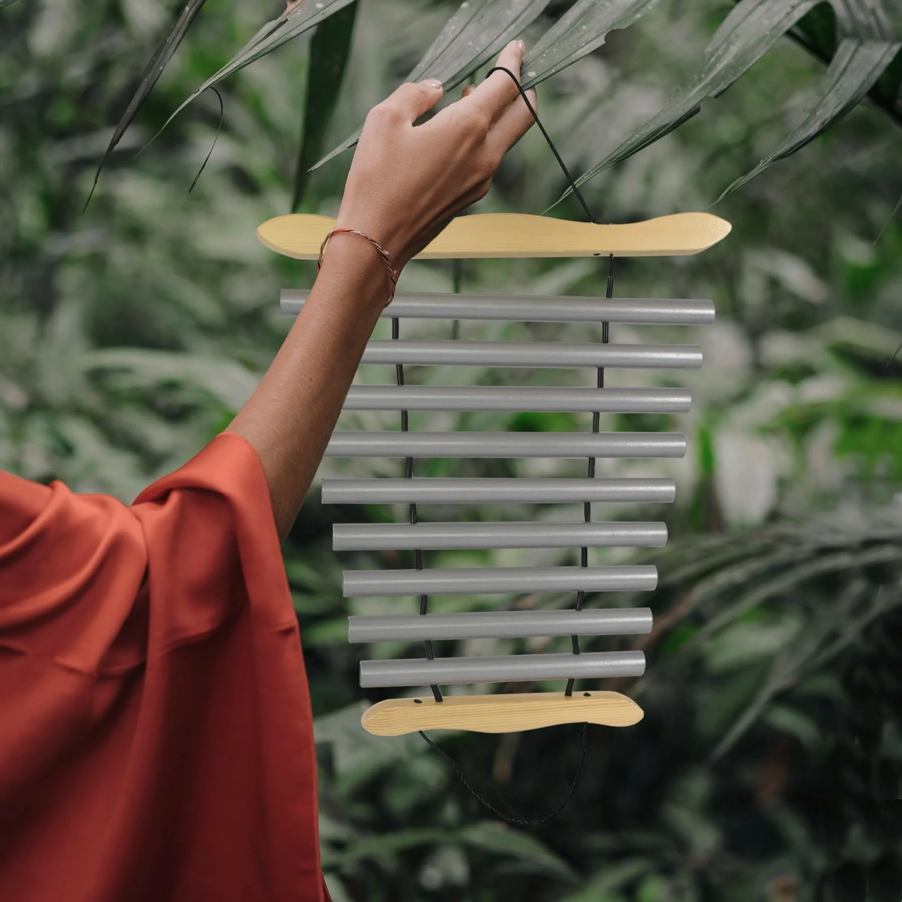 TNZMART Hanging 9 Note Sound Healing Chimes, Sound Bath Percussion Instruments for Yoga or Relaxation, Meditation Wind Chime (Silver) Silver - Image 7
