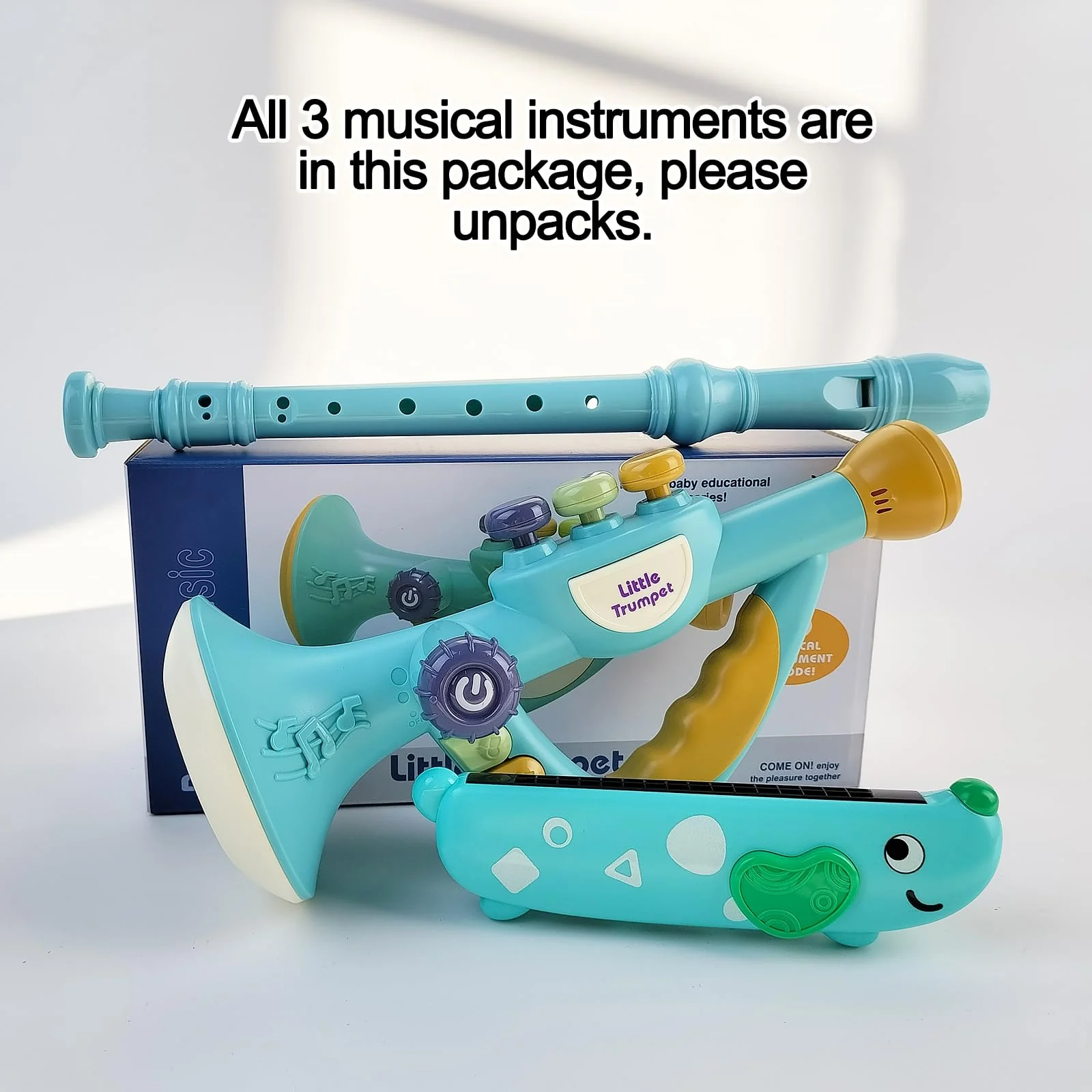 Toddler Musical Instruments Toy, Trumpet, Harmonica, Recorder Flute for Kids Baby, Musical Toys Set for Children Boys Girls Ages 2 3 4 5 - Image 7