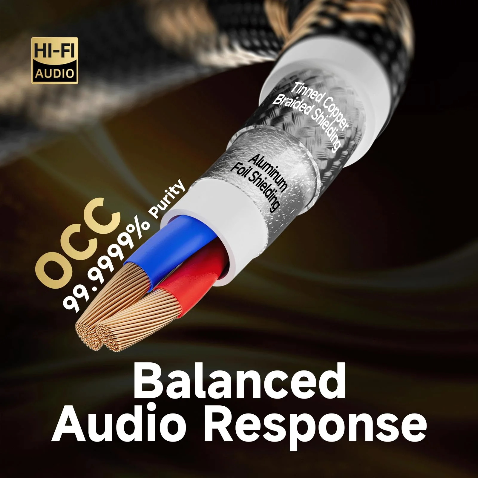 TODN A Pair Balanced XLR Cable for Audiophile, Professional XLR Mic Stereo Audio Cable with O-C-C Core, Dual Shielded for Live Sound/Studio (3ft/1m, 1 Pair) 3.3 ft A Pair - Pro - Image 2