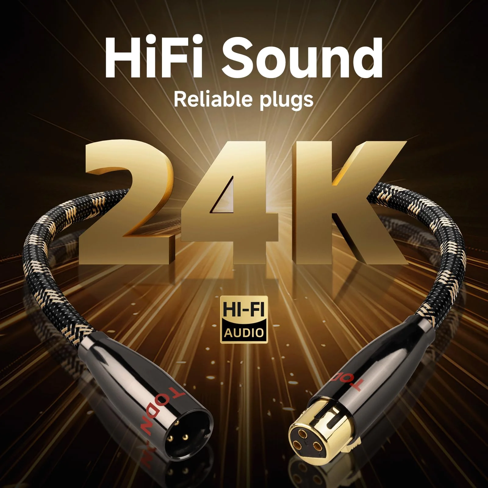 TODN A Pair Balanced XLR Cable for Audiophile, Professional XLR Mic Stereo Audio Cable with O-C-C Core, Dual Shielded for Live Sound/Studio (3ft/1m, 1 Pair) 3.3 ft A Pair - Pro - Image 6