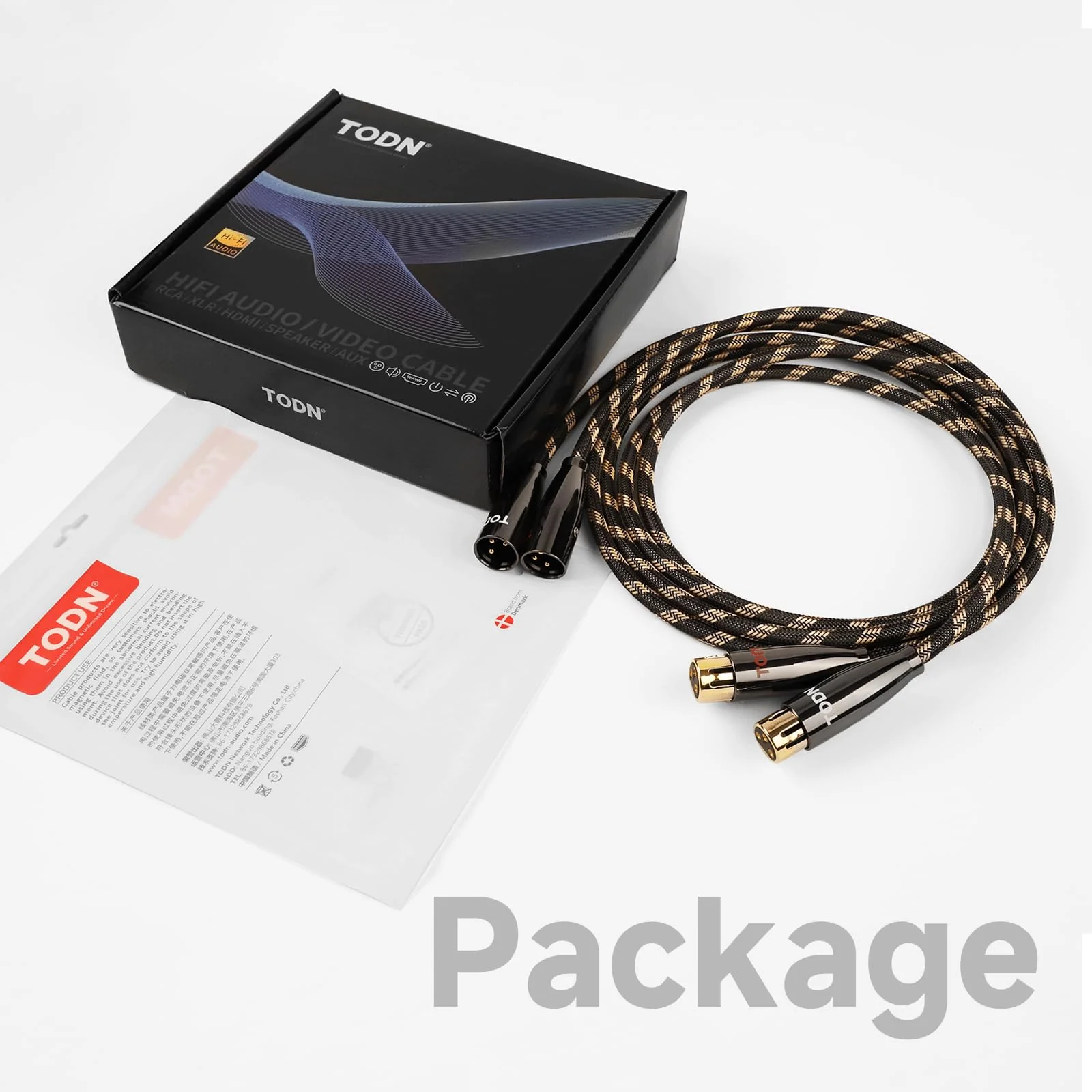 TODN A Pair Balanced XLR Cable for Audiophile, Professional XLR Mic Stereo Audio Cable with O-C-C Core, Dual Shielded for Live Sound/Studio (3ft/1m, 1 Pair) 3.3 ft A Pair - Pro - Image 8