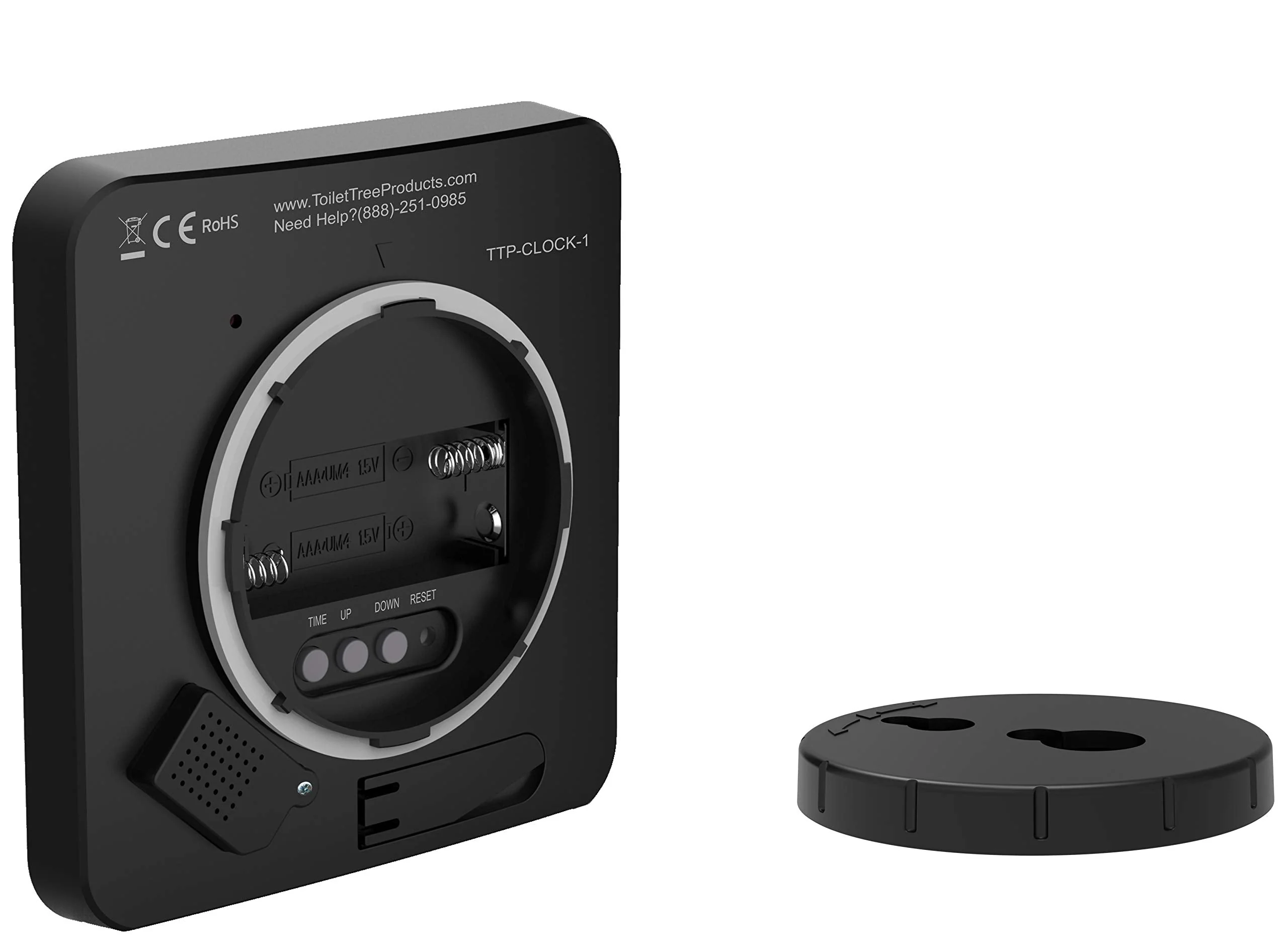ToiletTree Products Digital Bathroom Shower Clock with Alarm & Large LCD Display – Waterproof, Humidity & Moisture Resistant – Clocks for Bath & Kitchen Black - Image 8