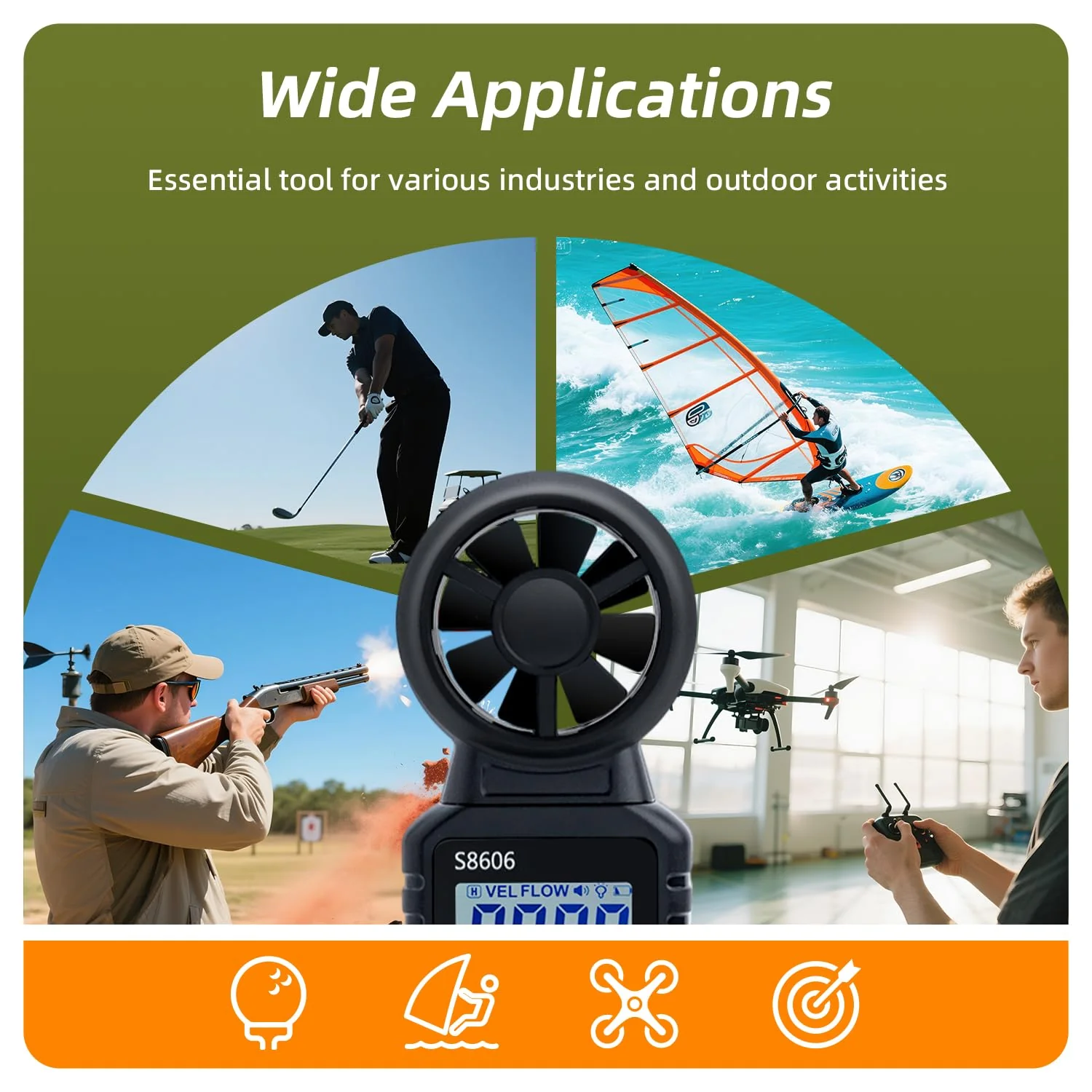 Tolesum 3 in 1 Digital Wind Gauge, Handheld Anemometer with Measurement of Wind Speed, Temperature, Windchill Wind Speed Meter Gauge for Surfing/Drone/HAVC/Sailing - Image 7