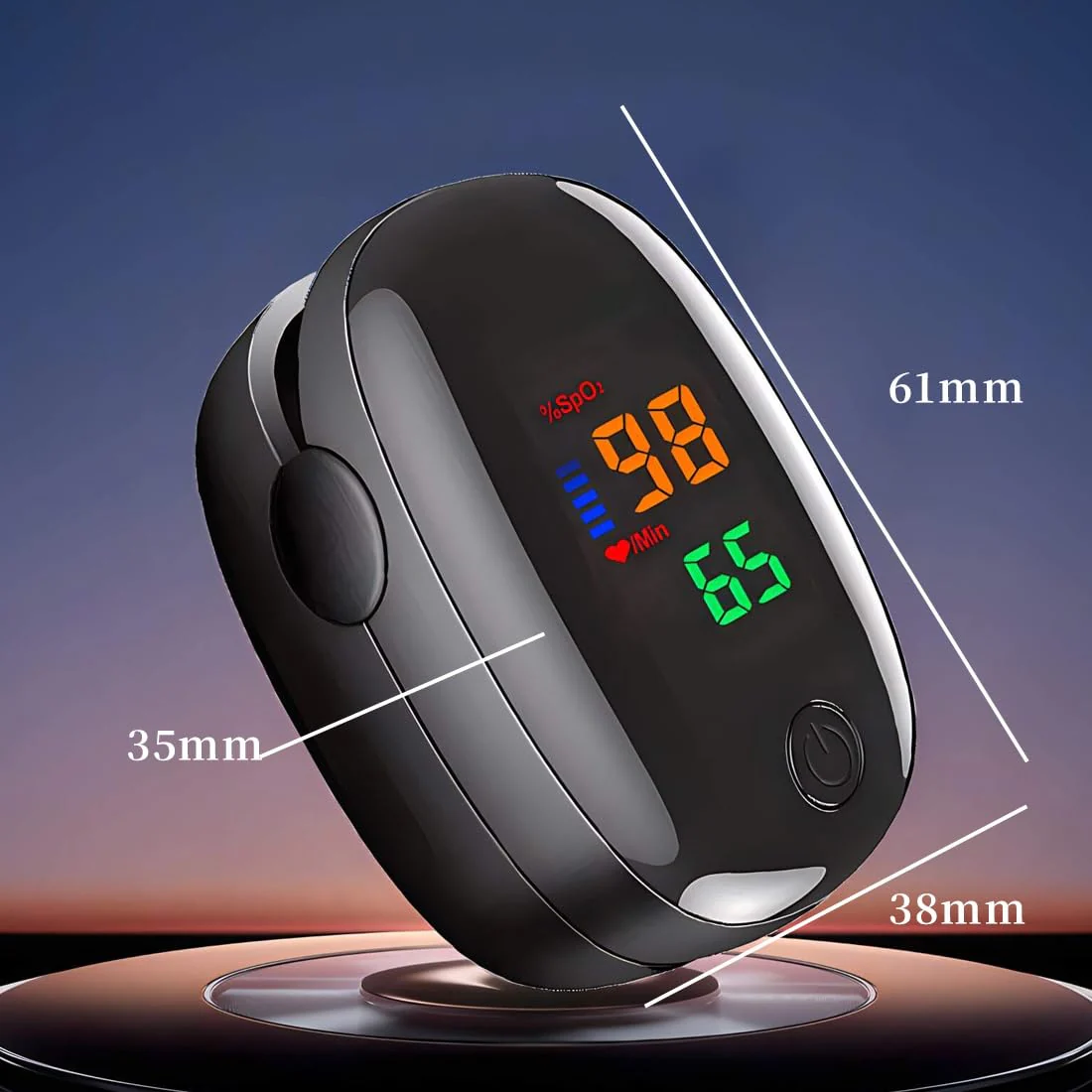 Tomedeks Pulse Oximeter Oxygen Saturation Meter Finger Pulse Oximeter, Blood Oxygen Saturation, Blood Oxygen Monitoring for Adults - Image 2
