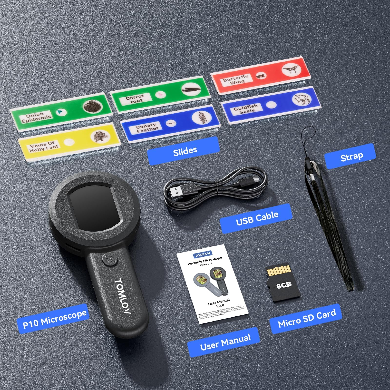 TOMLOV P10 Microscope for Adults Kids, Handheld Coin Magnifier with Light for Error Coins, Portable Trichome Magnifying Glass 100X, Collector Pocket Jewelers Loupe, Digital Microscope with 2" Screen Black - Image 9