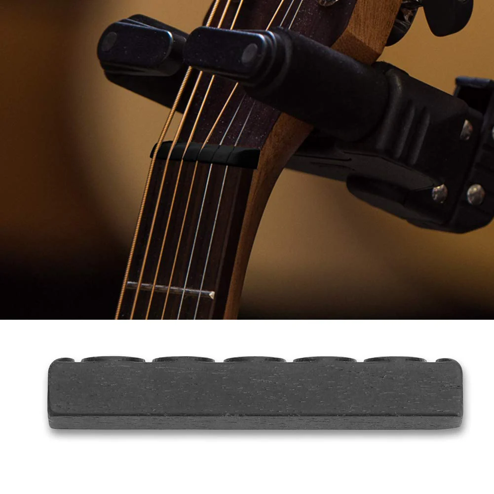 Tomotato 2 Pcs Guitar Nut Ebony Nut and Saddle Black Guitar Bridge Saddle for Classical Guitar Parts Replacement - Image 4