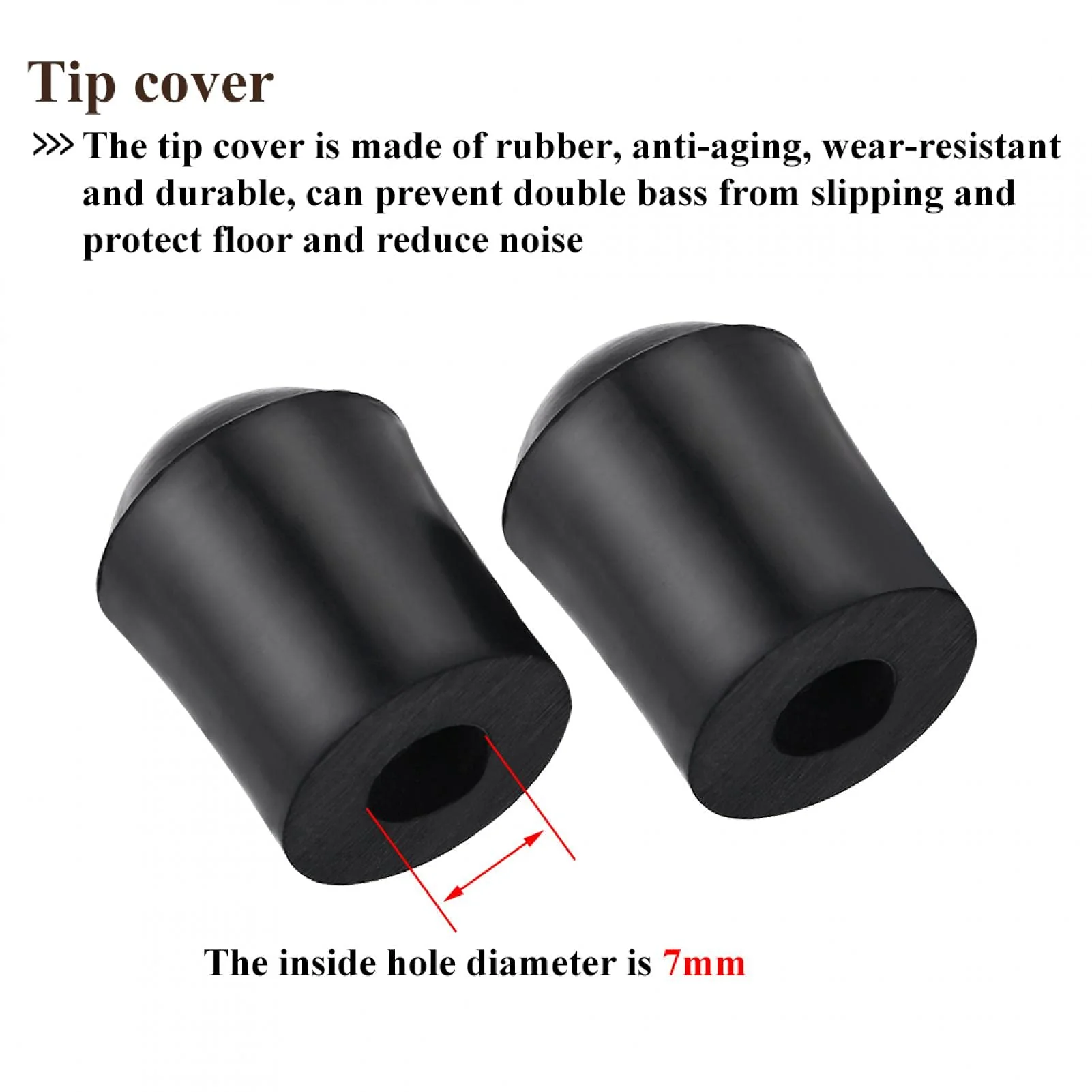 Tomotato 2PCS Double Bass Endpin Protector Double Bass Endpin Rubber Tip Stopper Upright Bass Parts Replacement Rubber Tip for Double Bass End Pin Protector - Image 5