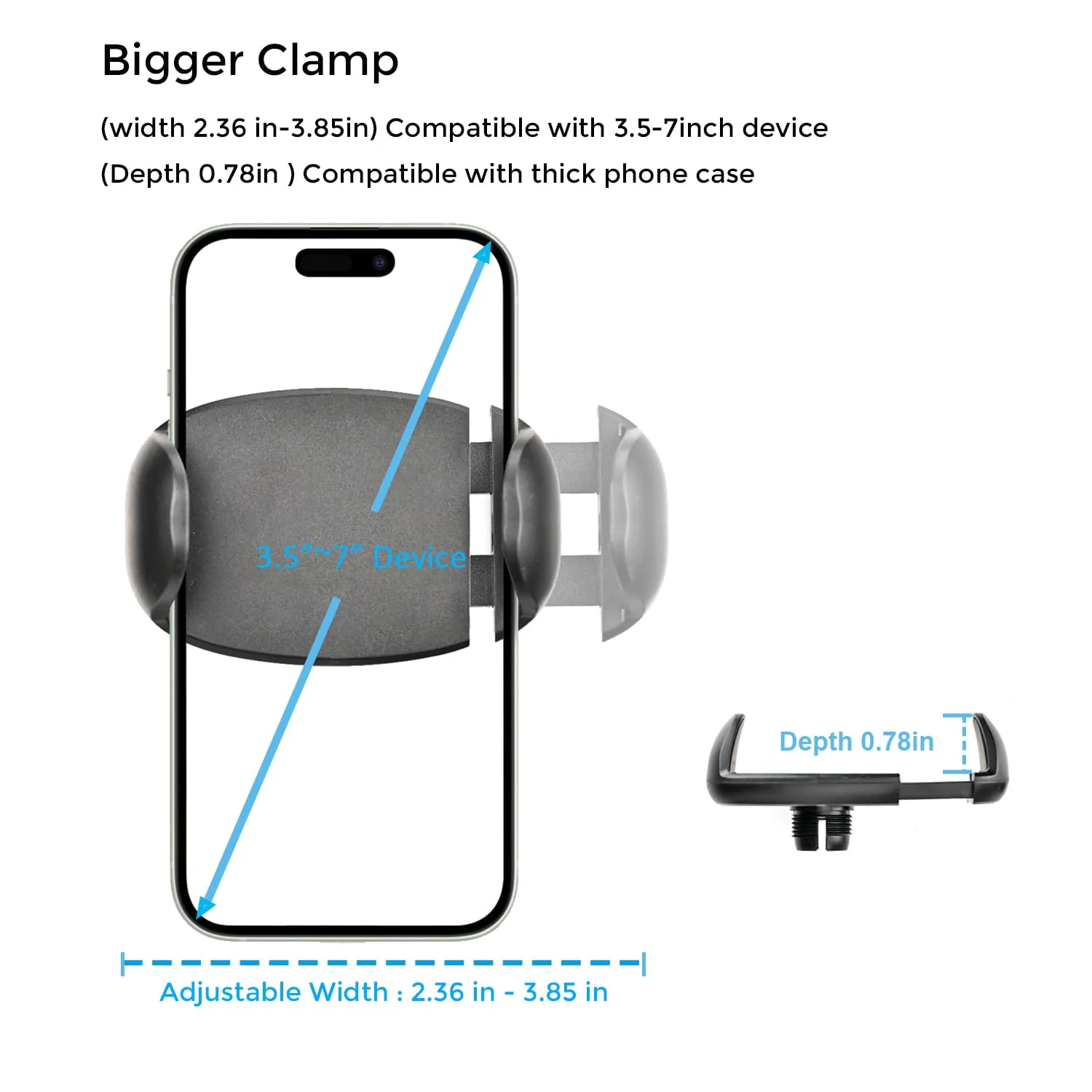 TONDA Phone Holder for Bed Desk, Gooseneck Phone Holder Stand with 33 inch Adjustable Flexible Long Arm Clip Clamp Bracket Mount for iPhone 15 Pro Max XR X 8 7 6 or Other 4-7" Devices - Image 5
