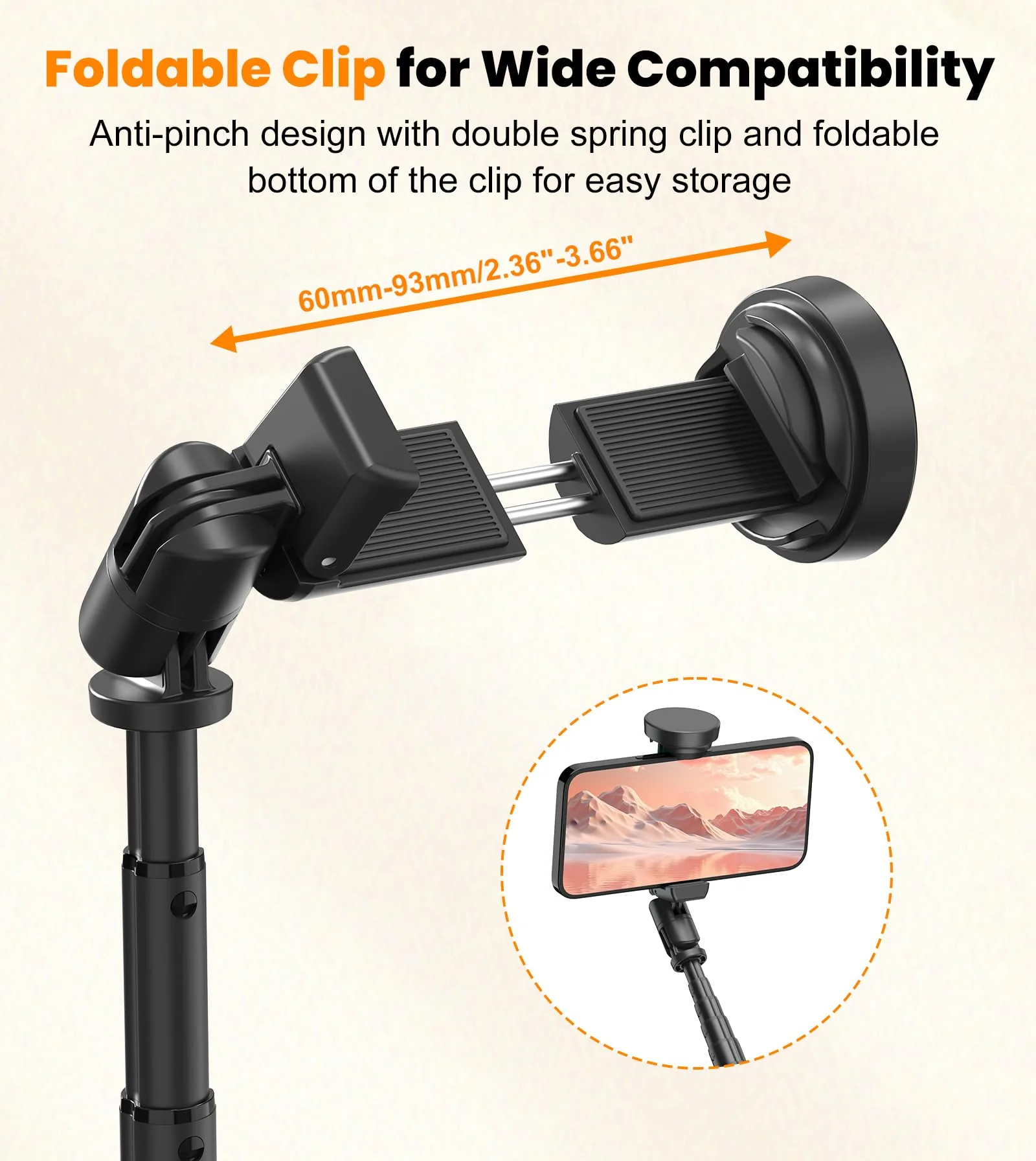 TONEOF 66" Automatic Tripod,Auto-Open Phone Tripod Stand with Magnetic Rechargable Remote,Selfie Stick Tripod 360° Vertical & Horizontal Rotatable,Stable Travel Tripod for iPhone/Android(Black) 66in Black - Image 6